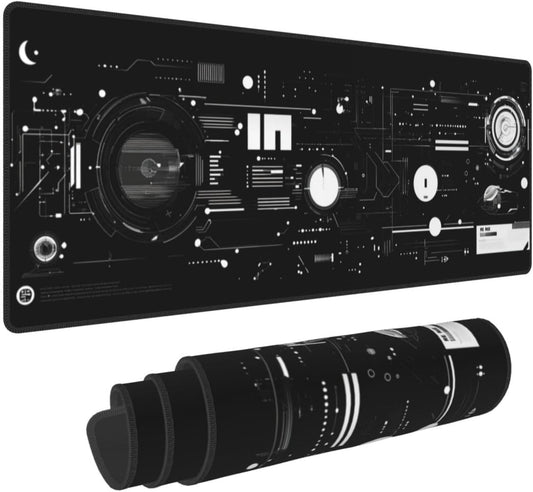 Mechanical Mouse Pad 31.5 X 11.8 Inch Big Desk Rubber Base Stitched Edges Keyboard Pad XXL Mouse Mat for Home Game and Office