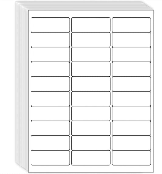 1" x 2-5/8" Shipping Address Labels 30000 Label Stickers Paper for Laser/Inkjet Printer 30 per Page Printable Mailing Labels - Matte, 1000 Sheets