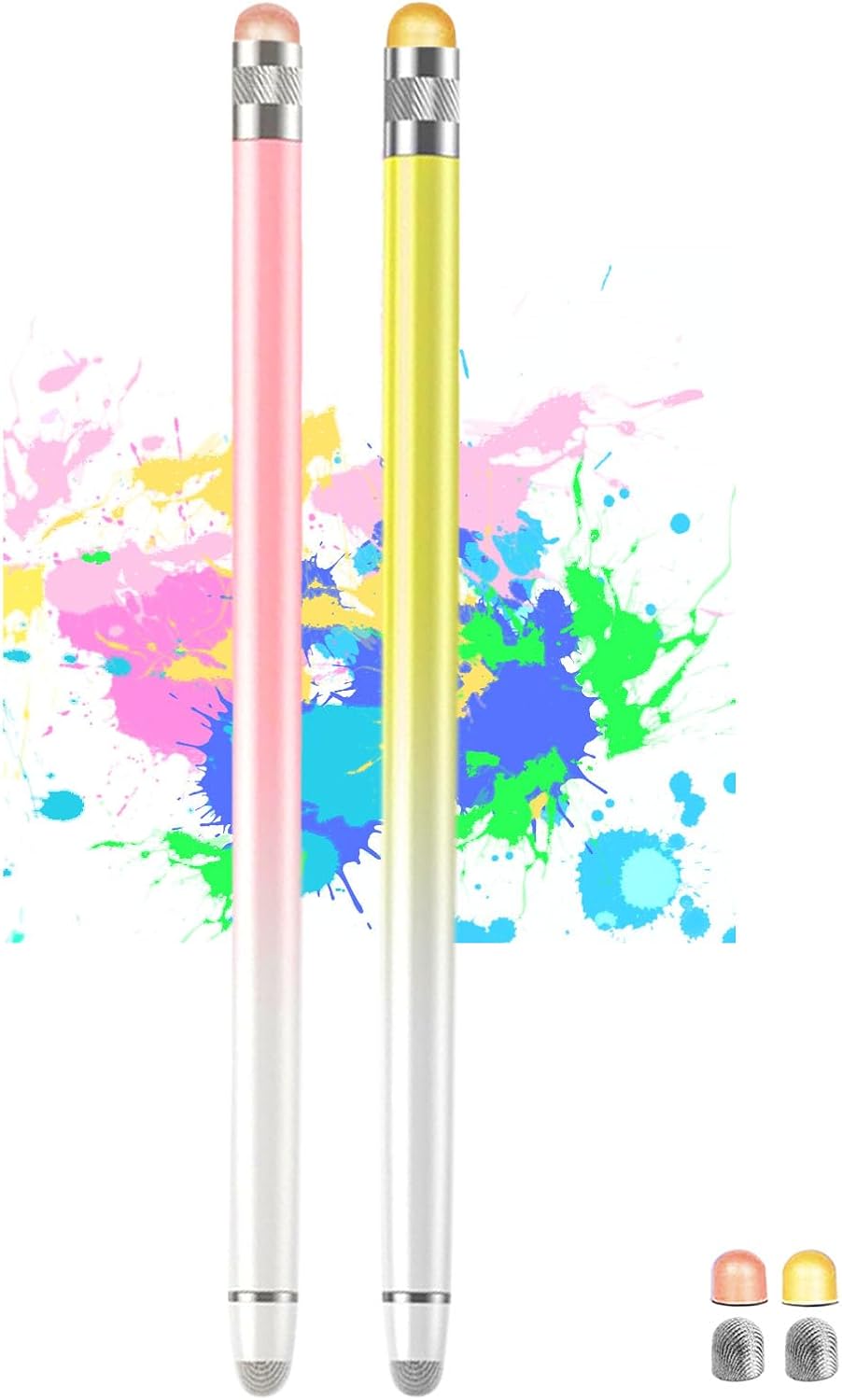 2 in 1 Active Stylus Pen for iPad High Sensitivity & Precision Tablet Pencil 2 Pack iPad Stylus Pen with 4 Extra Tip,Capacitive Stylus Pen for Touchscreen for Most Touch Screen Devices