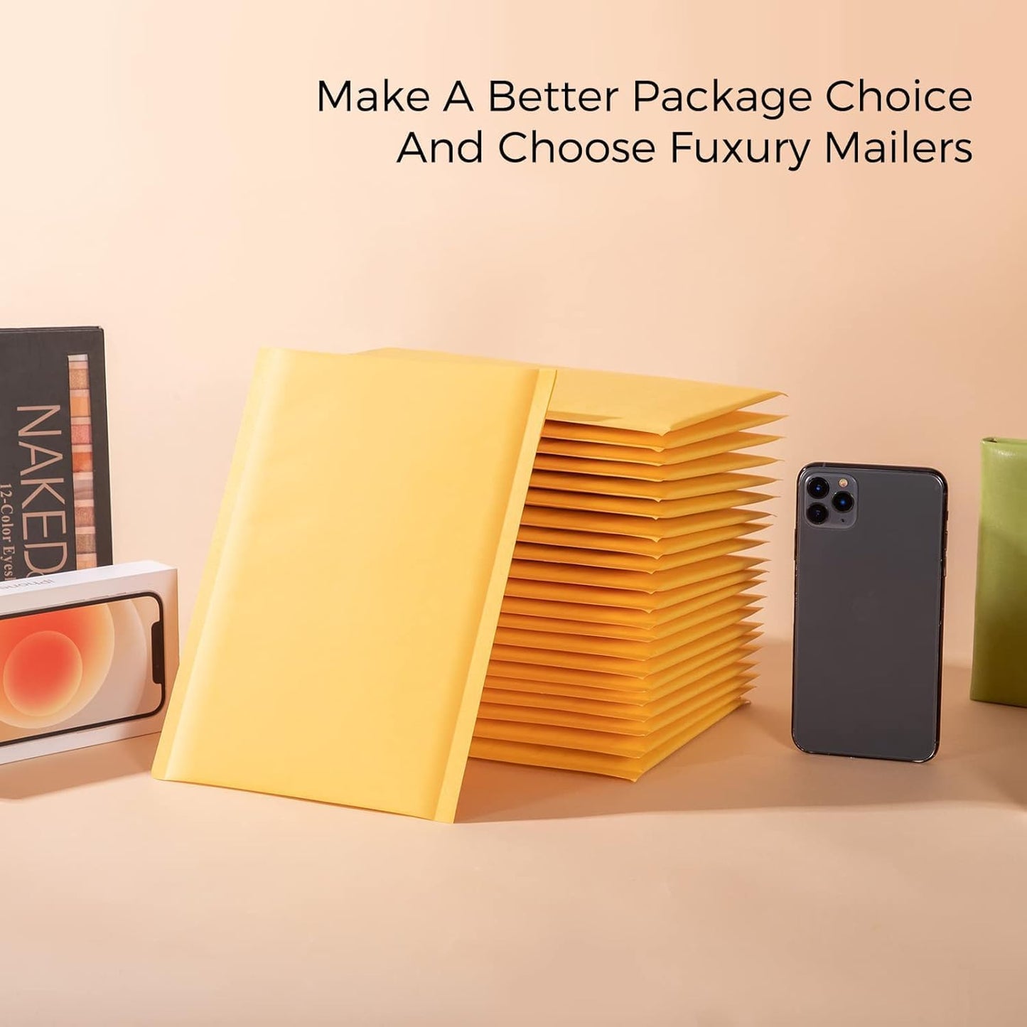 Fuxury Kraft Bubble Mailer 6x10 Inch 600 Pack，Strong Adhesion Padded Envelopes Bulk,Self Seal Bubble Envelopes, Waterproof Cushioned Padded Mailers Packaging for Small Business,#0 Mailers Yellow