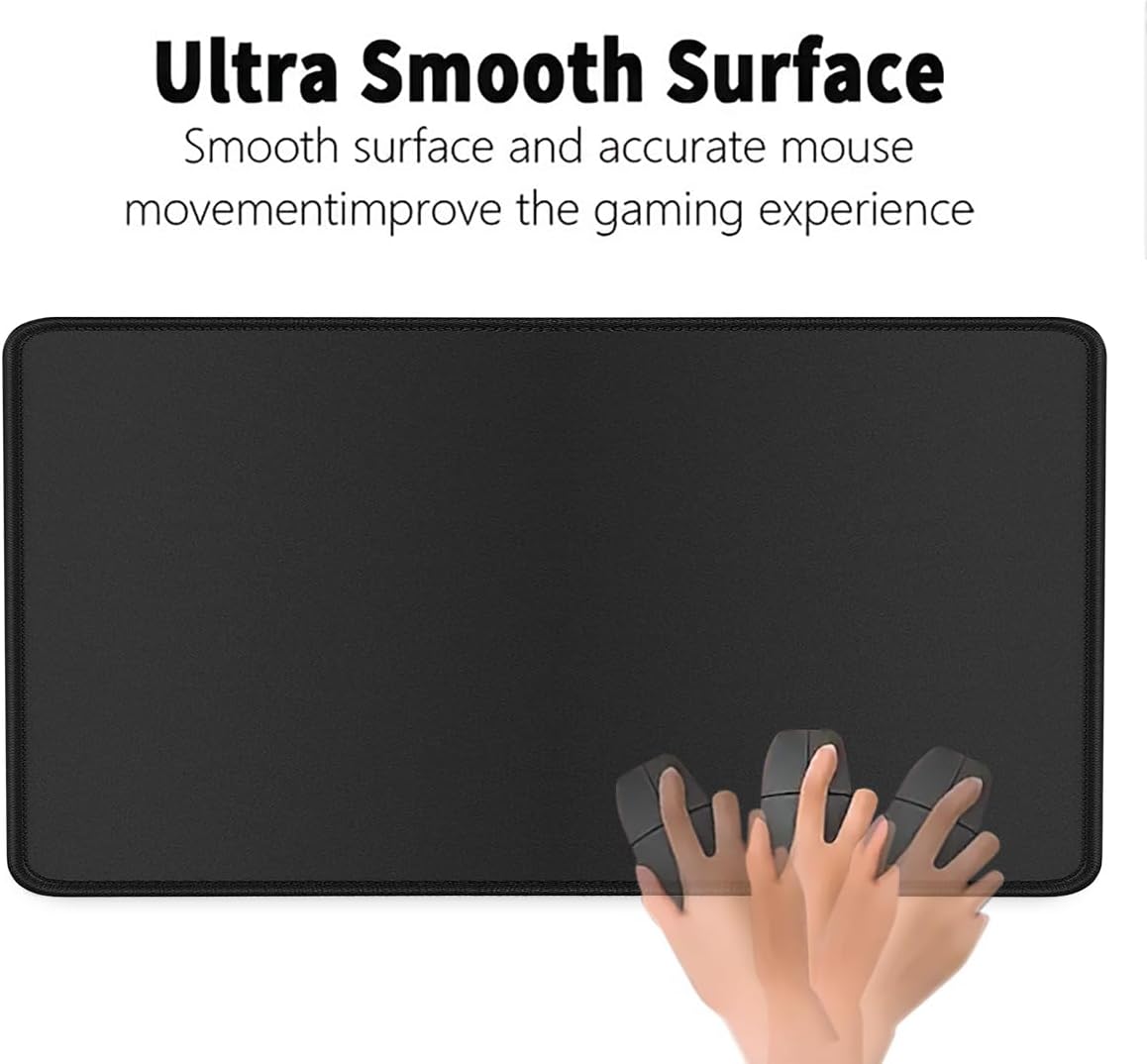 Large Gaming Mouse Pad with Non-Slip Base and Stitched Edges - Desk Mat for Keyboard and Mouse