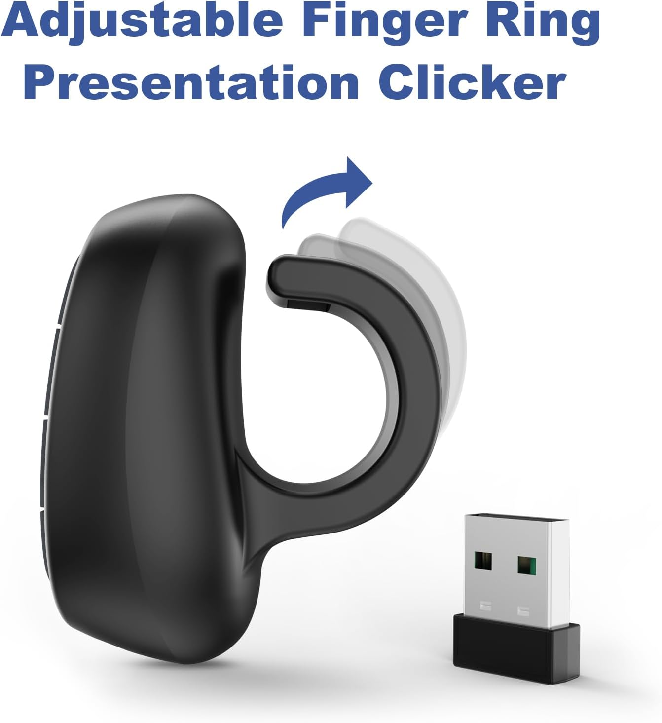 (2 Units) Presentation Clicker PowerPoint Wireless Presenter Remote: Laser Pointer Finger Ring Computer Project Power Point PPT Clicker for Laptop Office, Slideshow Google Slide Advancer Rechargeable
