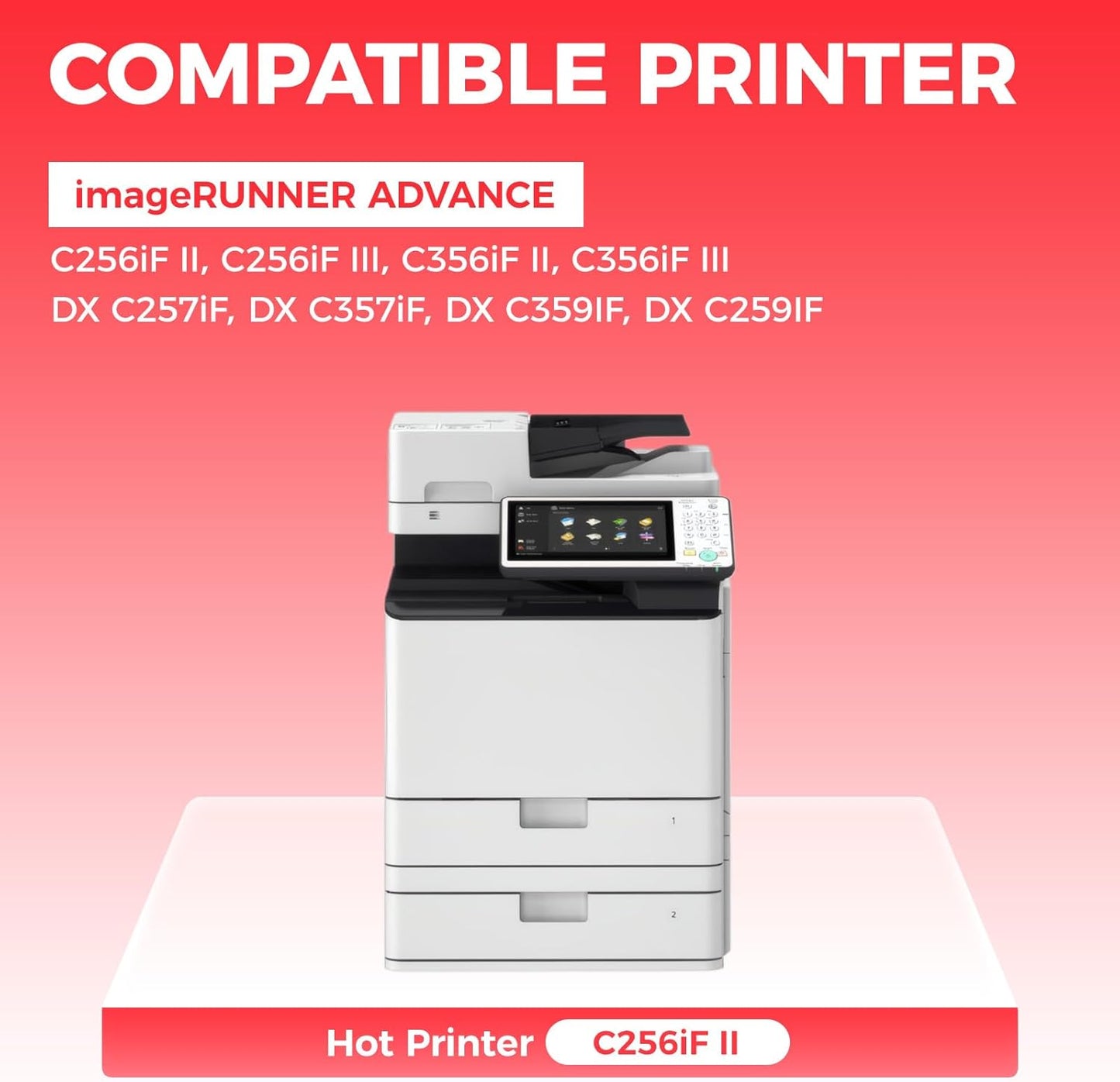 GPR-58 GPR58 High Yield Toner Cartridge 4-Pack Replacement for Canon ImageRunner Advance C256iF II C256iF III C356iF II C356iF III DX C257iF C357iF C359IF C259IF Printer Ink Black Cyan Magenta Yellow