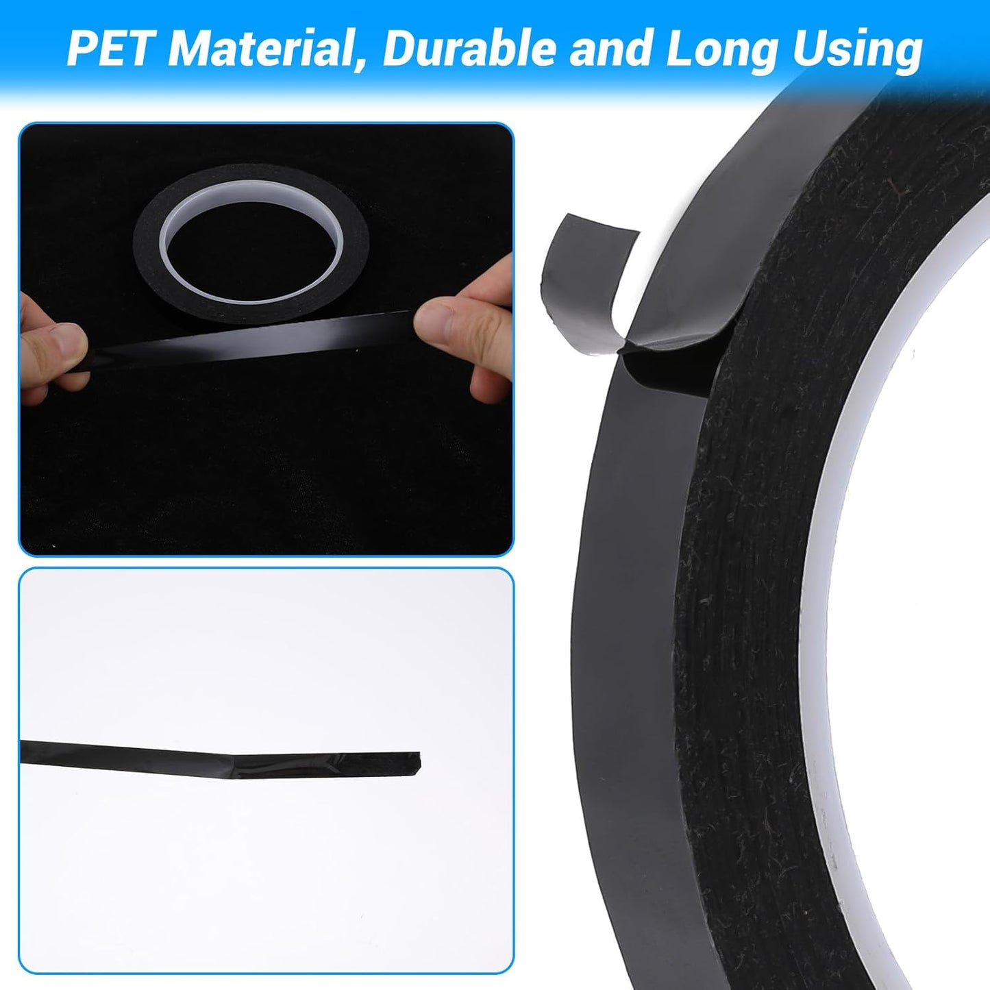 2 PCS Whiteboard Tape, 217 Feet X 1/2 Inch White Board Tape Line Black Graphic Tapes Self Adhesive Chart Line Grid Marking Dry Erase Artist Thin Black Tapes for Dry Erase Board DIY Art