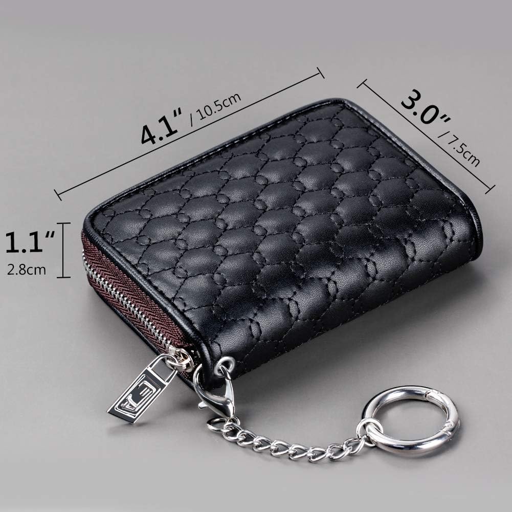 FurArt Zipper Wallet Women, RFID Blocking Credit Card Wallet, Business Card Holder, Compact Size KeyChain Wallet