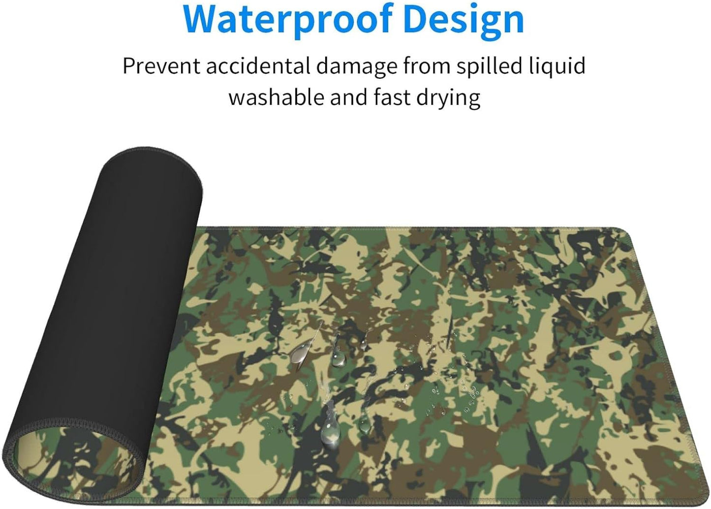 XL Large Gaming Mouse Pad, Abstract Military Camouflage Full Desk Mousepad with Stitched, Long Non-Slip Base Camo Keyboard Pad, PC Laptop Computer Mat Gifts for Women Office Decor, 31.5 * 11.8 in