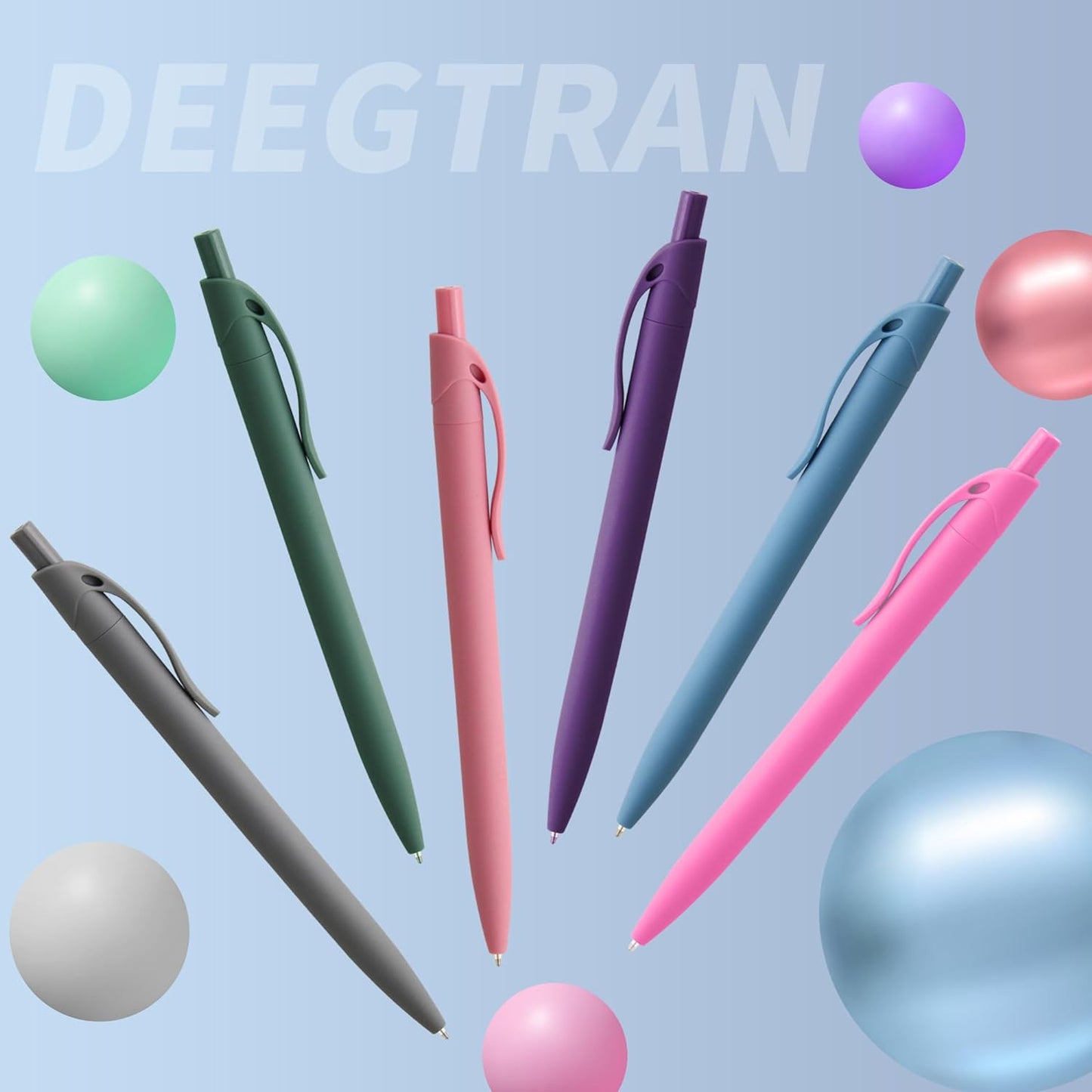 deegtran Pens Bulk, 50 Pack No Bleed Green Click Pens, Wholesale Retractable Ballpoint Pens, Pens Medium Point, Smooth Ink Pens, 1.0MM Green Ink