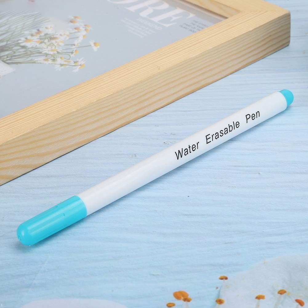 10Pcs Air Water Erasable Pen, Fabric Marker Temporary Marking Auto Vanishing Pen Air Erasable Pens Disappearing Ink Marking Pens for Cloth Marking and Tracing Tools(Single Head Blue)