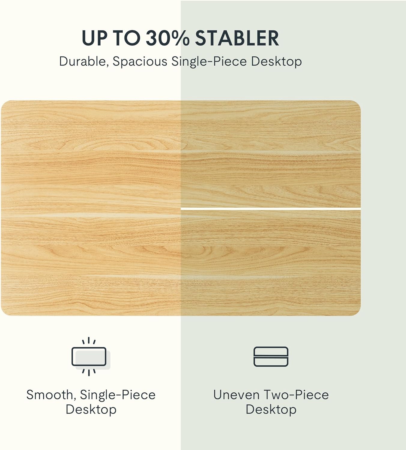 FLEXISPOT EN1 Whole-Piece Standing Desk 55x28 Electric Height Adjustable Desk for Home Office and Computer Workstation (Black Frame + 55" Maple Top, 2 Packages)