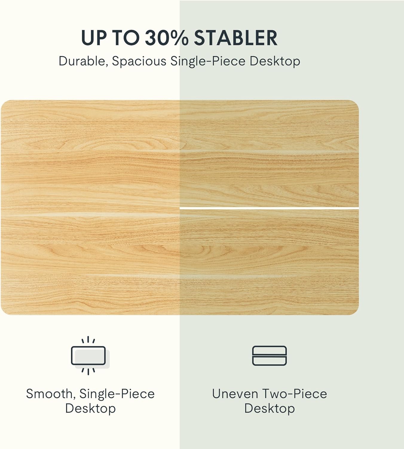 FLEXISPOT EN1 Whole-Piece Standing Desk 48" x 30" Electric Height Adjustable Stand Up Desk Frame w/Automatic Smart Keypad (Black Frame + Maple Top, 2 Packages)