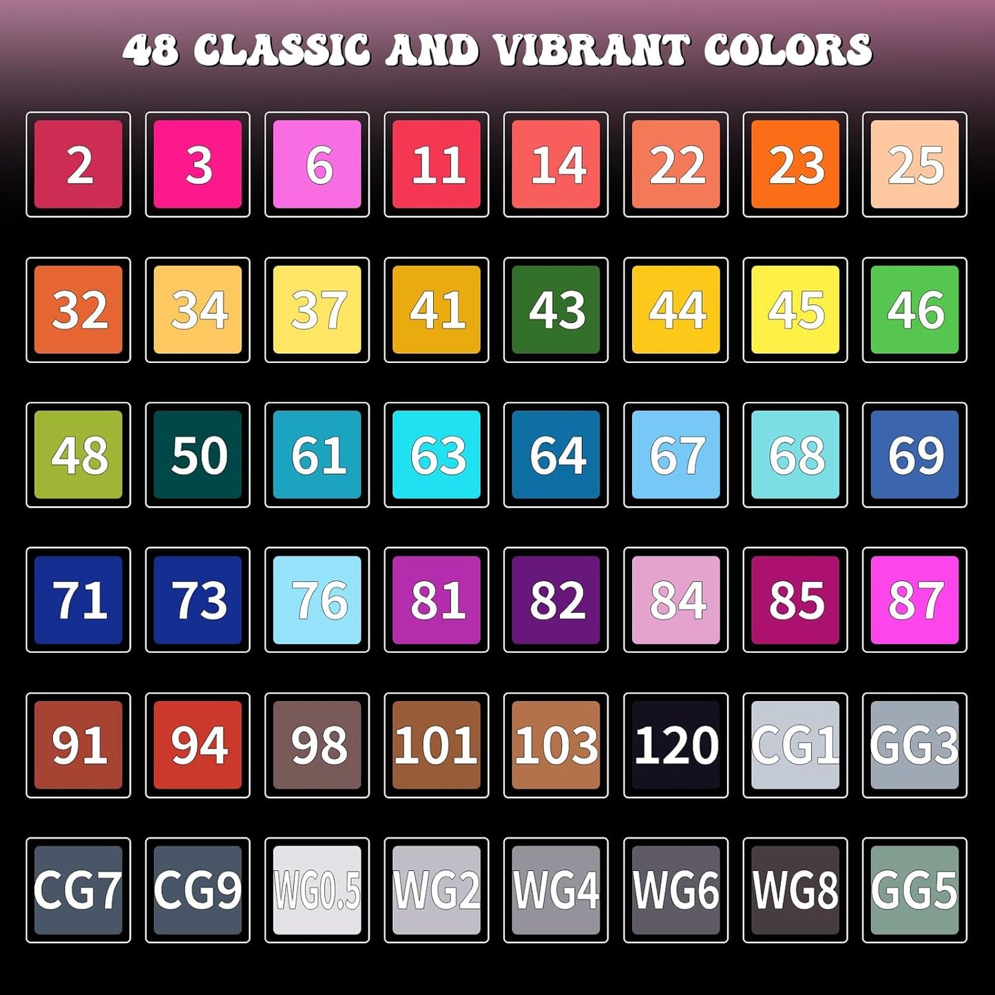 alchilalart 48 Colors Alcohol Based markers, Alcohol Markers Set, Dual Tip Alcohol Sketching Drawing Markers Animation for Adults Kids