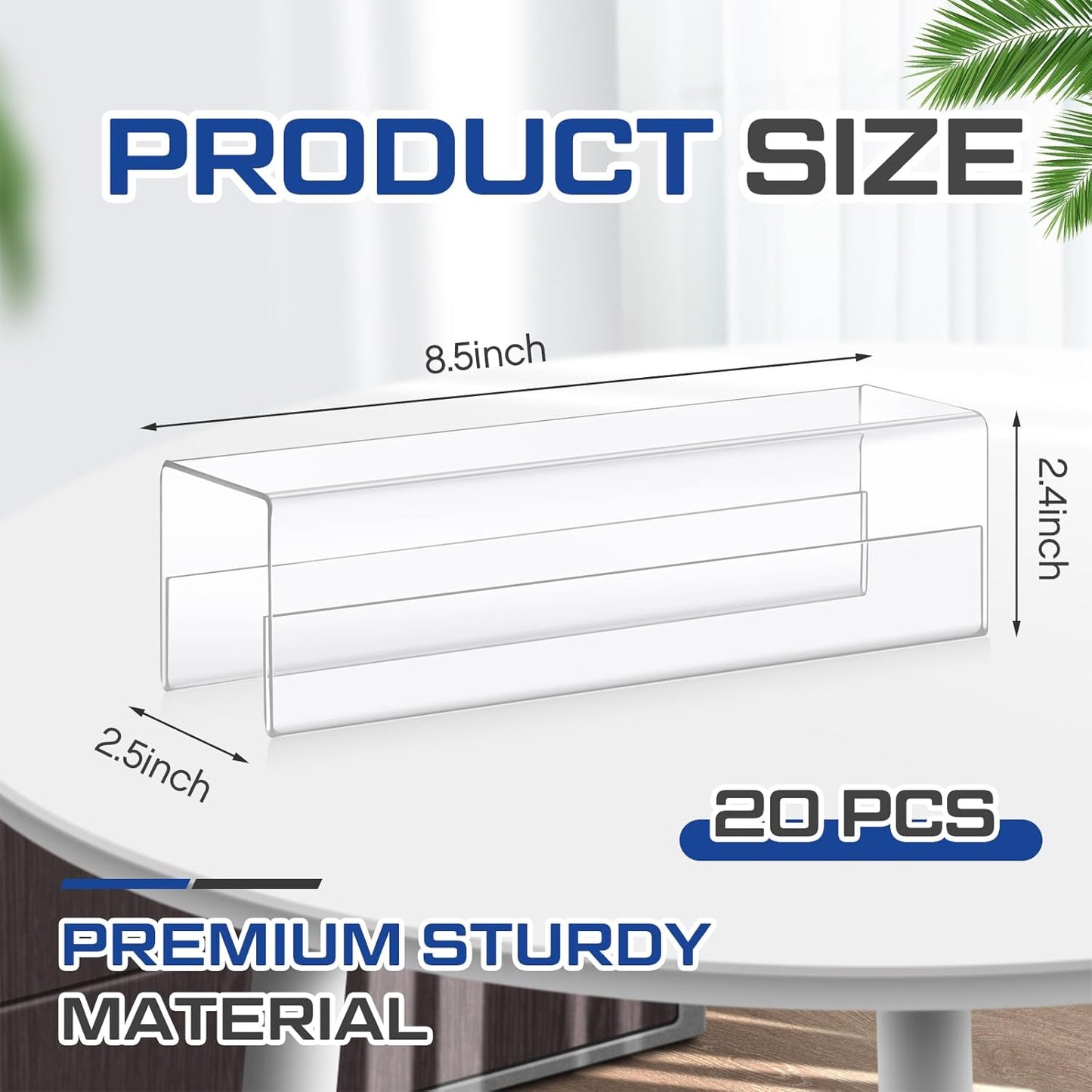 20 Pcs 2.25 Inch Cubicle Name Plate Holders Bulk Clear Double Sided Name Sign Tags for Home Library Doors Office Classroom 8.5 x 2.5 x 2.4 Inch