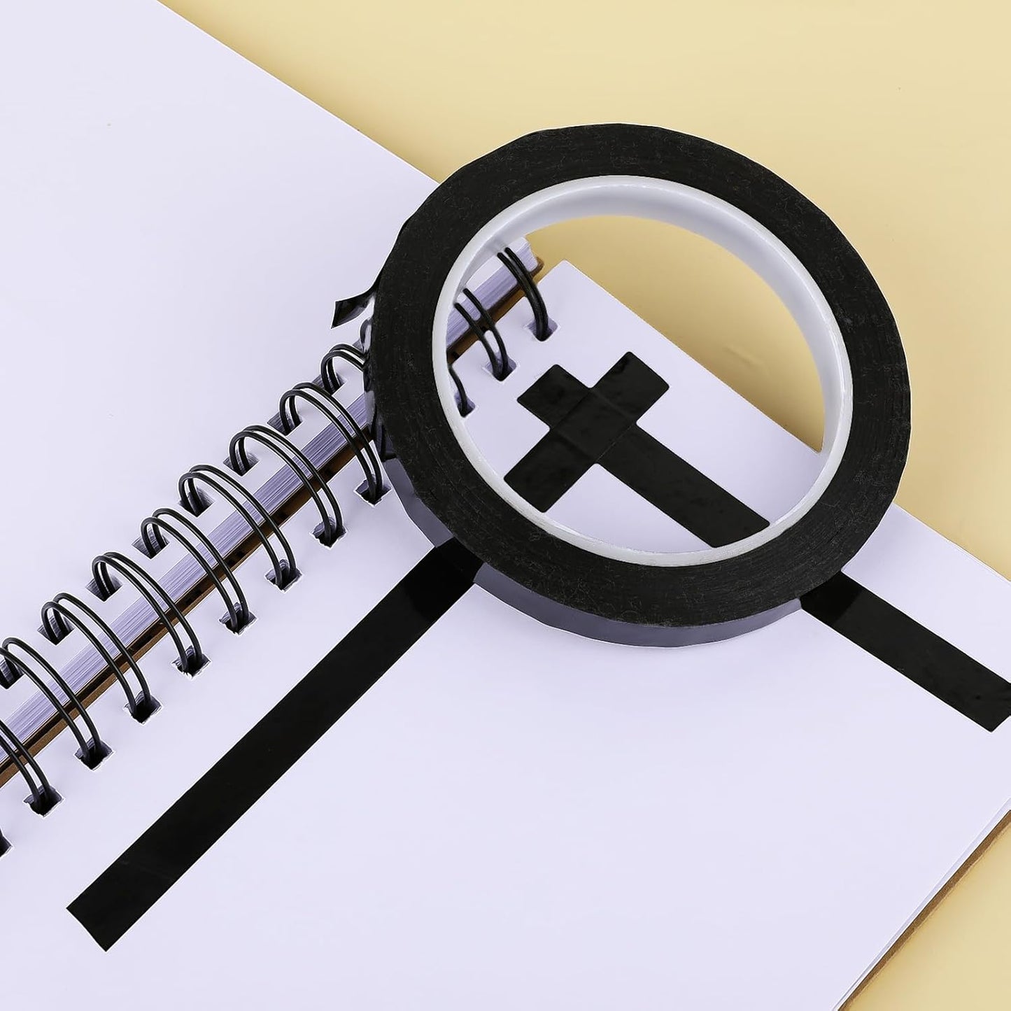 2 PCS Whiteboard Tape, 217 Feet X 1/2 Inch White Board Tape Line Black Graphic Tapes Self Adhesive Chart Line Grid Marking Dry Erase Artist Thin Black Tapes for Dry Erase Board DIY Art