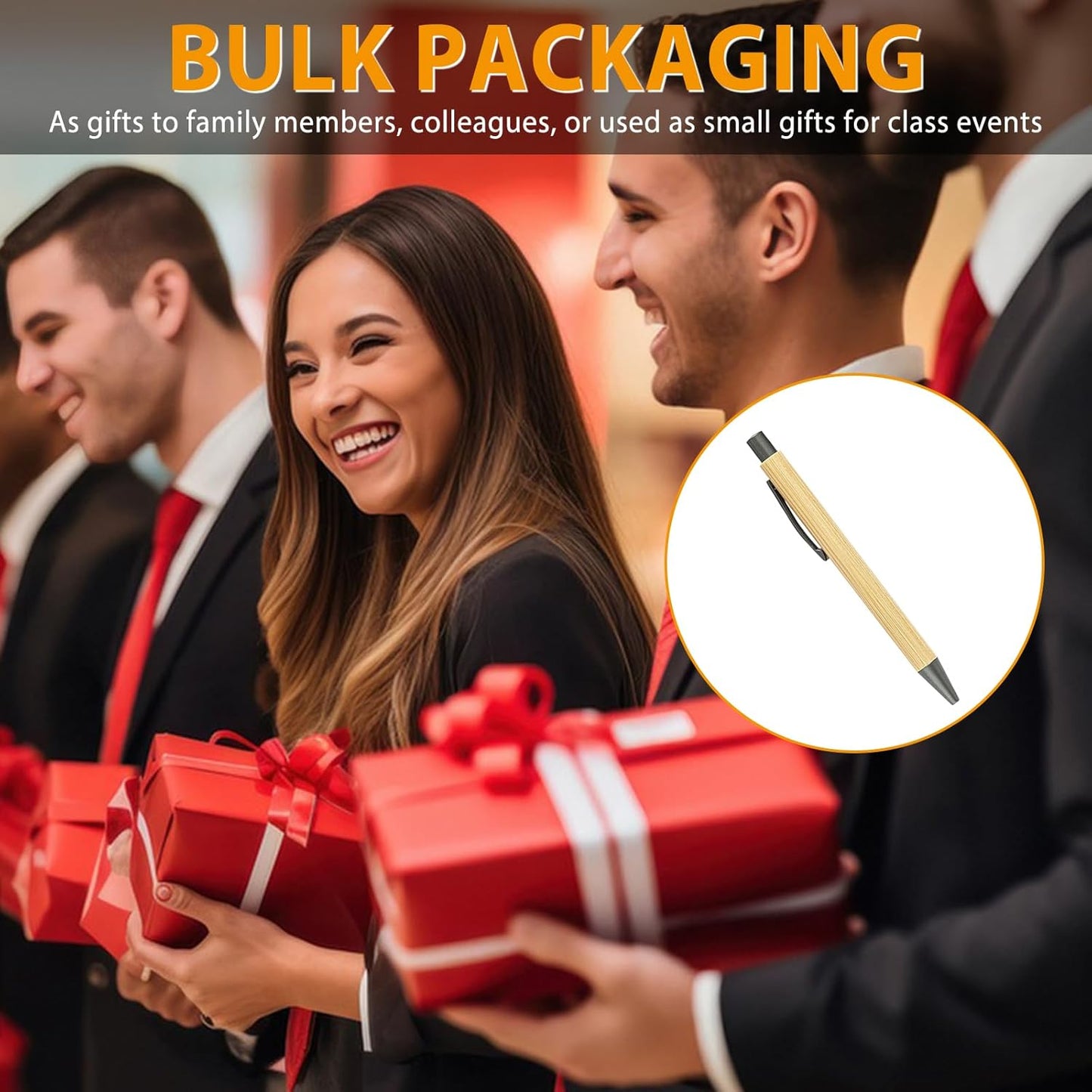 100pcs Bamboo Pens Bulk Wooden Bamboo Pens Engraving Wooden Ballpoint Pen Customizable Gift Pen Bulk