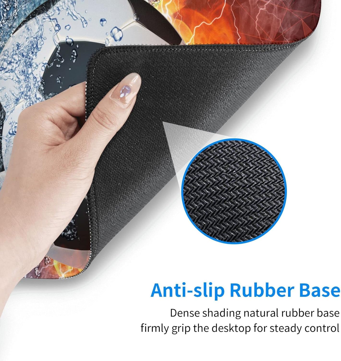 Soccer Ball Large Mouse Pad, 29.5 x 15.8 Inch, Extended Gaming Mouse Pad, Sports-Themed Computer Keyboard Mat for Home Office and Gaming Work