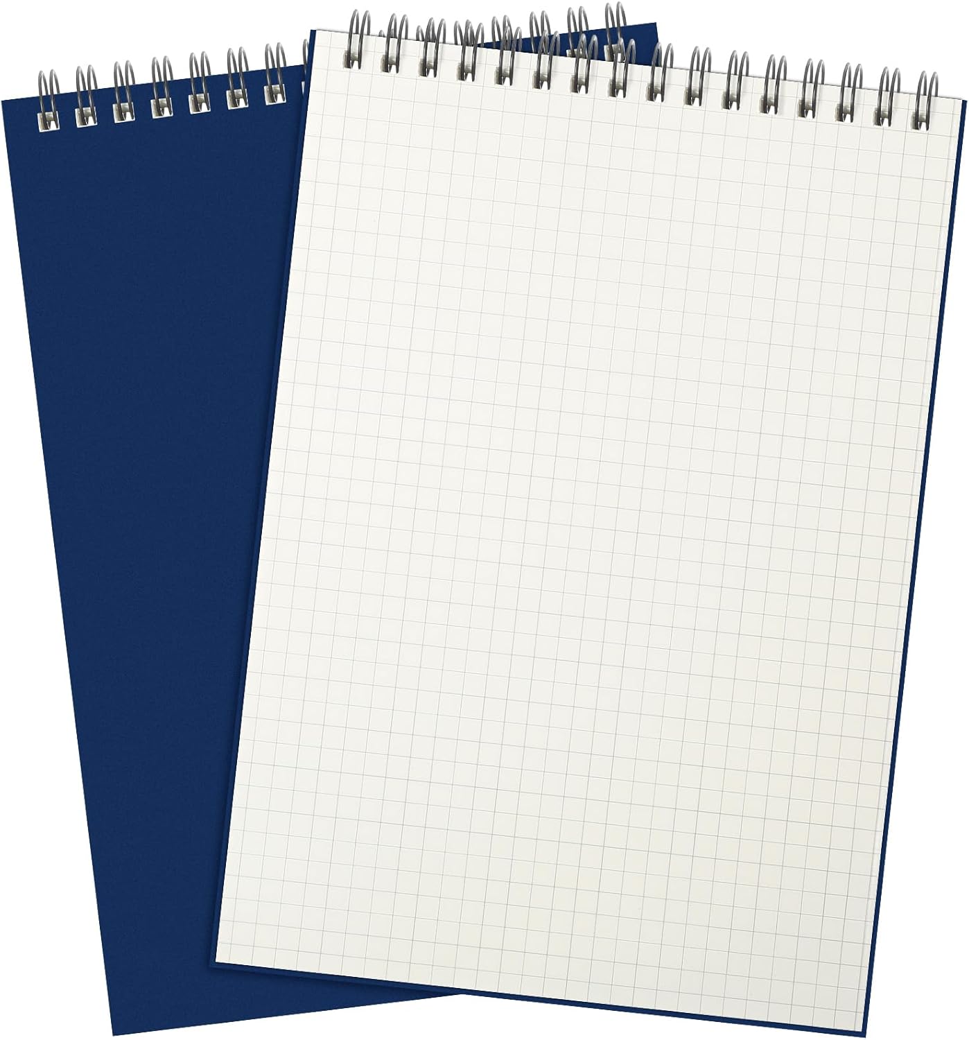2 Pack Graph Paper Spiral Notepad A5 Top Wirebound Notepad Grid Notebook Steno Pads Memo Notebook Grid Paper 140 Pages for Writing Sketching Drawing Office Supplies (Blue)