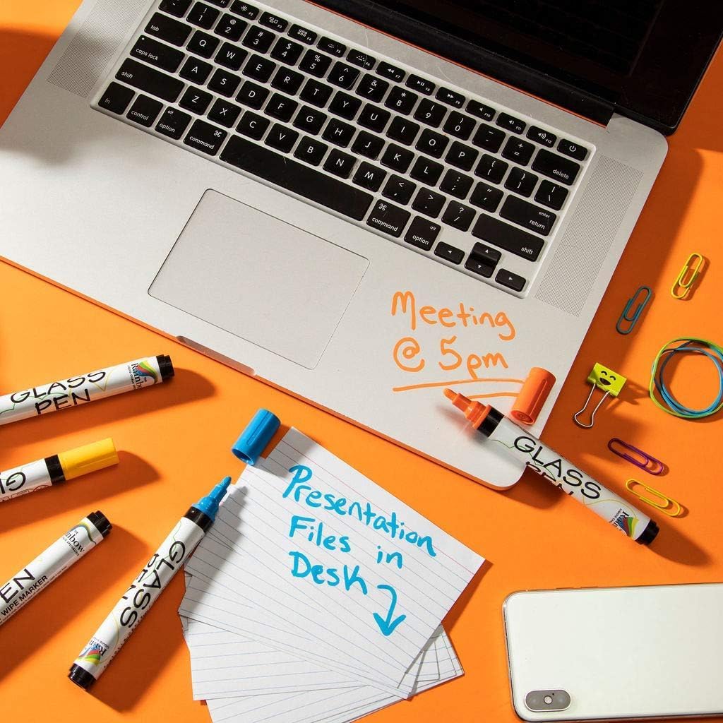 Glass Pen Window Marker: Liquid Chalk Pens for Glass, Whiteboard Markers with Washable Paint - Graduation, Car Windows, Mirror Pen, Storefront, Wedding, Parade, Party & Holiday (5 Pens - Fine Tip)