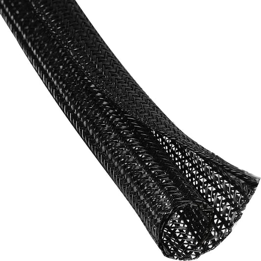 1/4" x 100ft Black Cable Sleeve Protector - Split Wire Loom Tubing for USB/Power/AV Cords, Pet-Proof Chew-Resistant Cover for Cats & Dogs, Flexible Cord Organizer (Black)