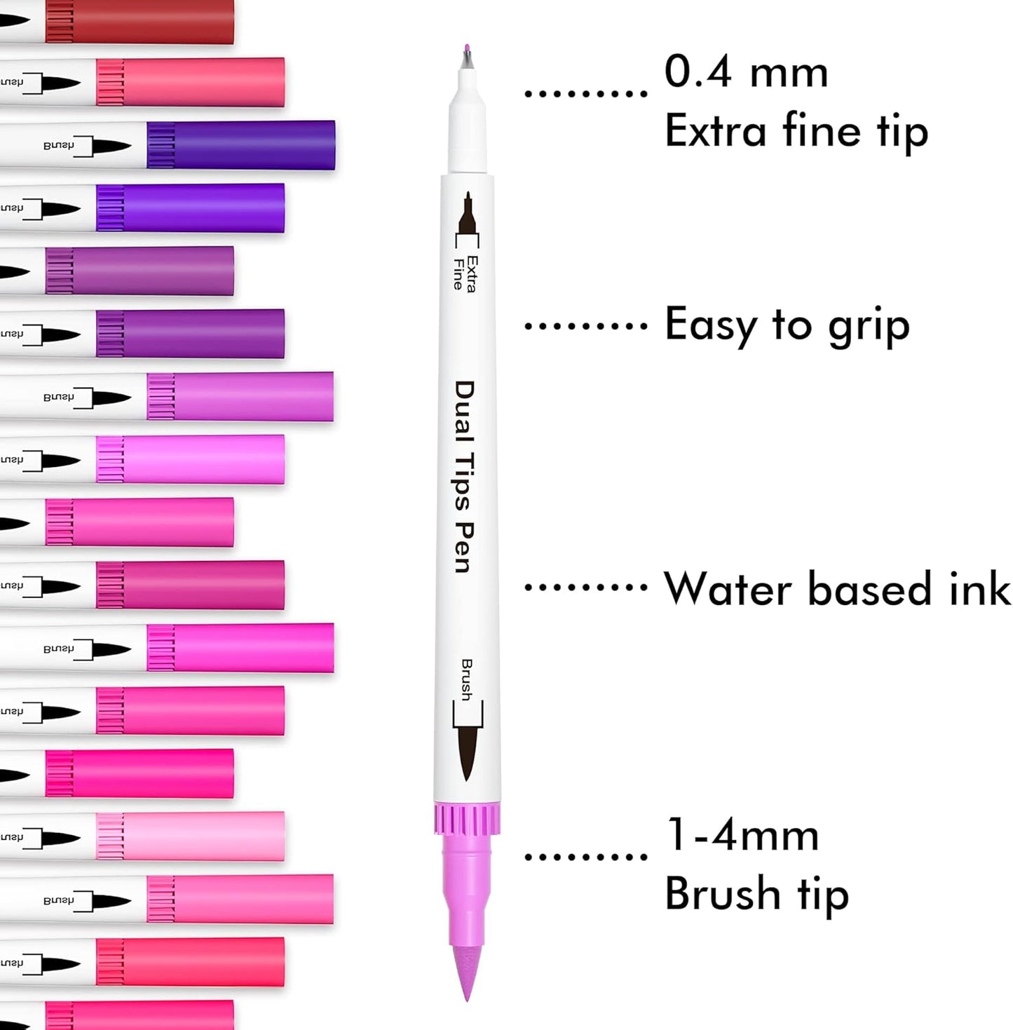 Lelix 120 Colors Dual Tips Brush Pens Art Markers with a Coloring Book, Brush and Fine Point Pens Fineliner for Adults Kids Coloring Books Calligraphy Journaling Lettering Drawing