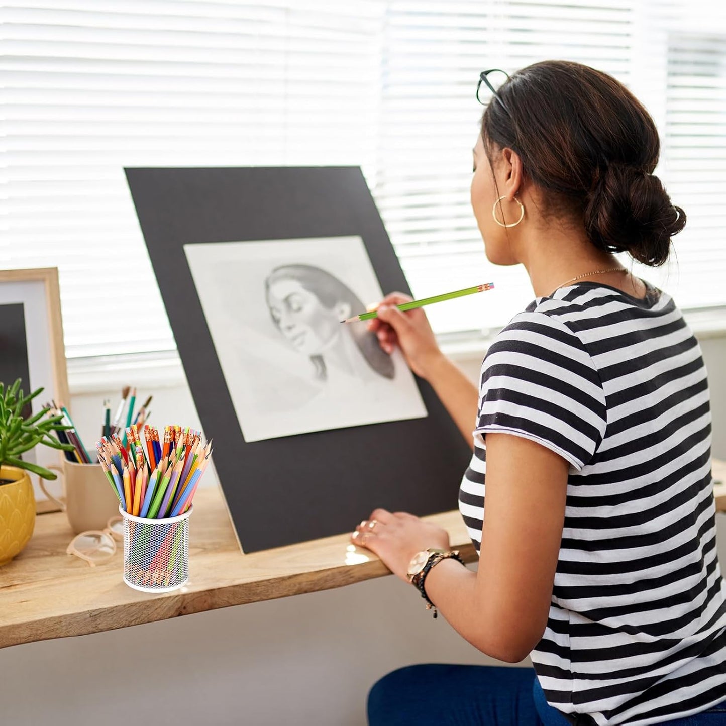 TecUnite 120 Pcs #2 HB Pencils with Eraser No 2 Unsharpened Wooden Hexagonal Pencils for Adults Gifts for School Exam art Learning Office Sketching(Gradient Color)