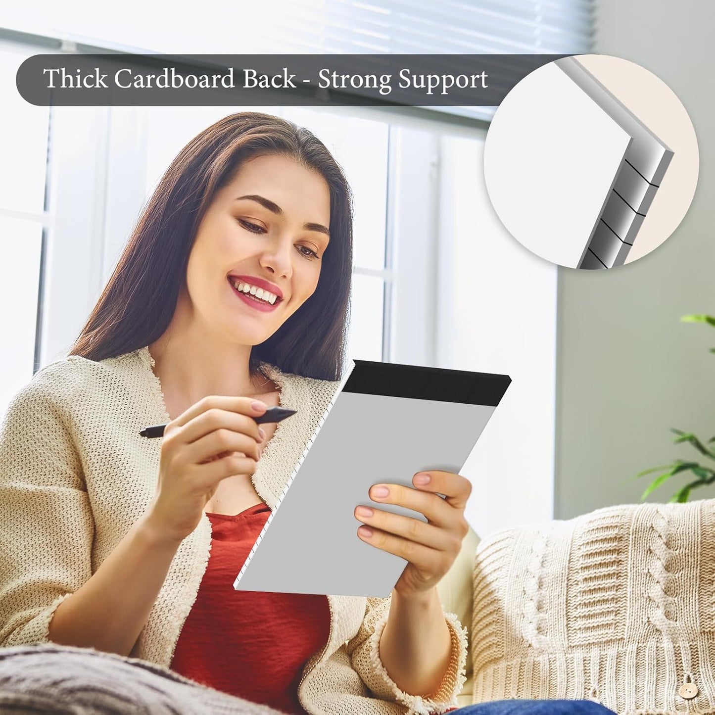 12 Pack Colored Note Pads 5" x 8" Legal Pads College Ruled Lined Paper with Micro-Perforated Writing Notebook 30 Sheets per Pad (360 Total Pages) Small Notepad for School, Office & Home Supplies