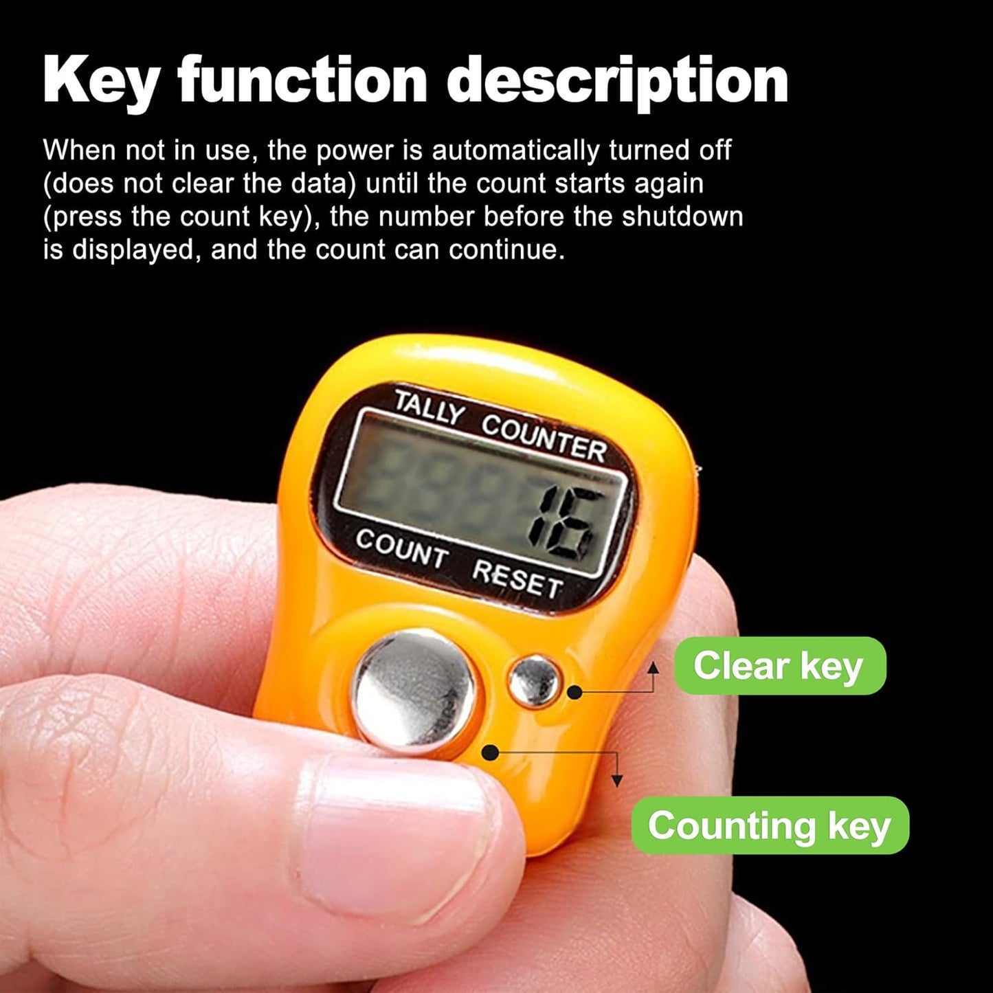 10-Pack Mini LCD Digital Finger Clicker Counter, 5-Digit Handheld Tally Counter for Knitting, Crochet, Lap Counting, Golf, Coaching, and Classroom Use