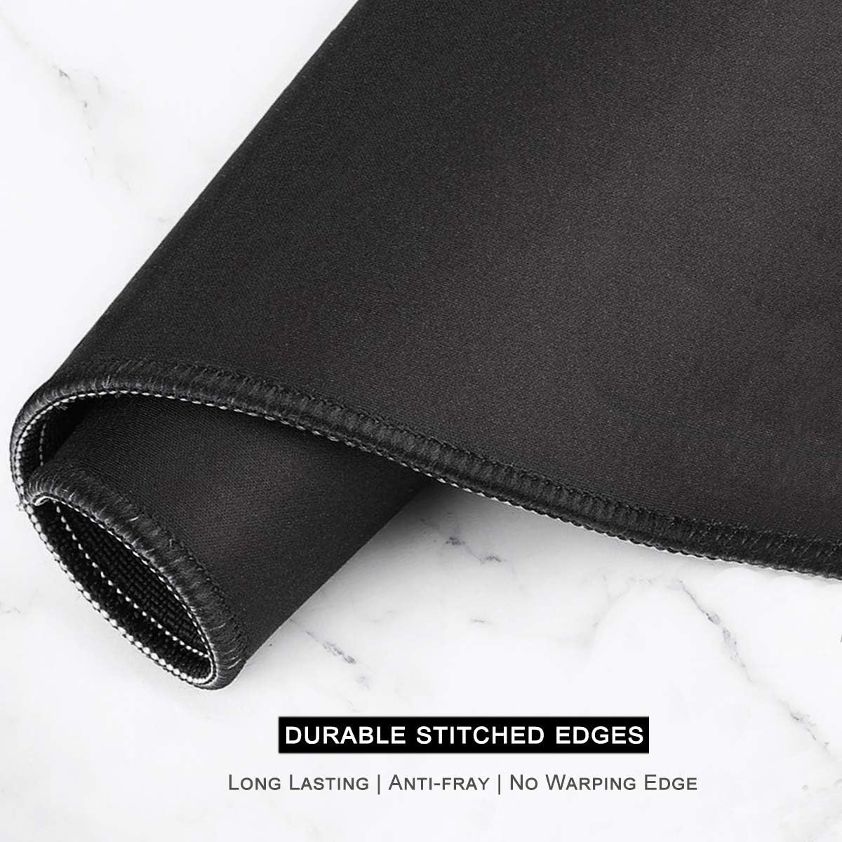 Auhoahsil Large Gaming Mouse Pad, Fluid Art Style XXL 35.4 x 15.7 in Desk Pad Stitched Non-Slip Rubber Long Computer Mousepad Thin Extended Full Size Desk Mat for Desktop Laptop Wireless Mice, Black