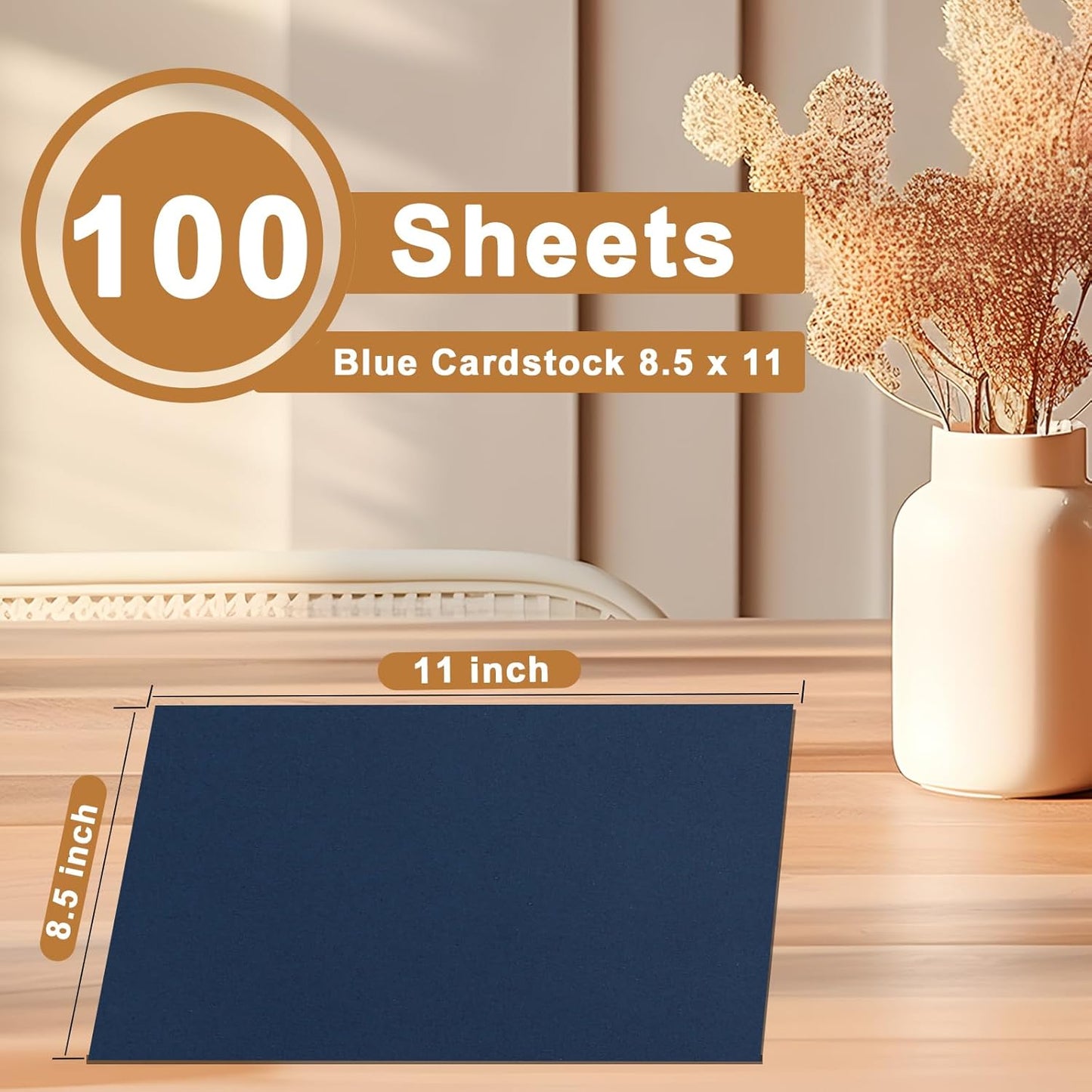 100 Sheets Navy Blue Cardstock 8.5 x 11 Scrapbooking Paper, 75lb Dark Blue Certificate Paper Card Stock for Cards Making, Greeting Cards, Wedding Invitations, Menus