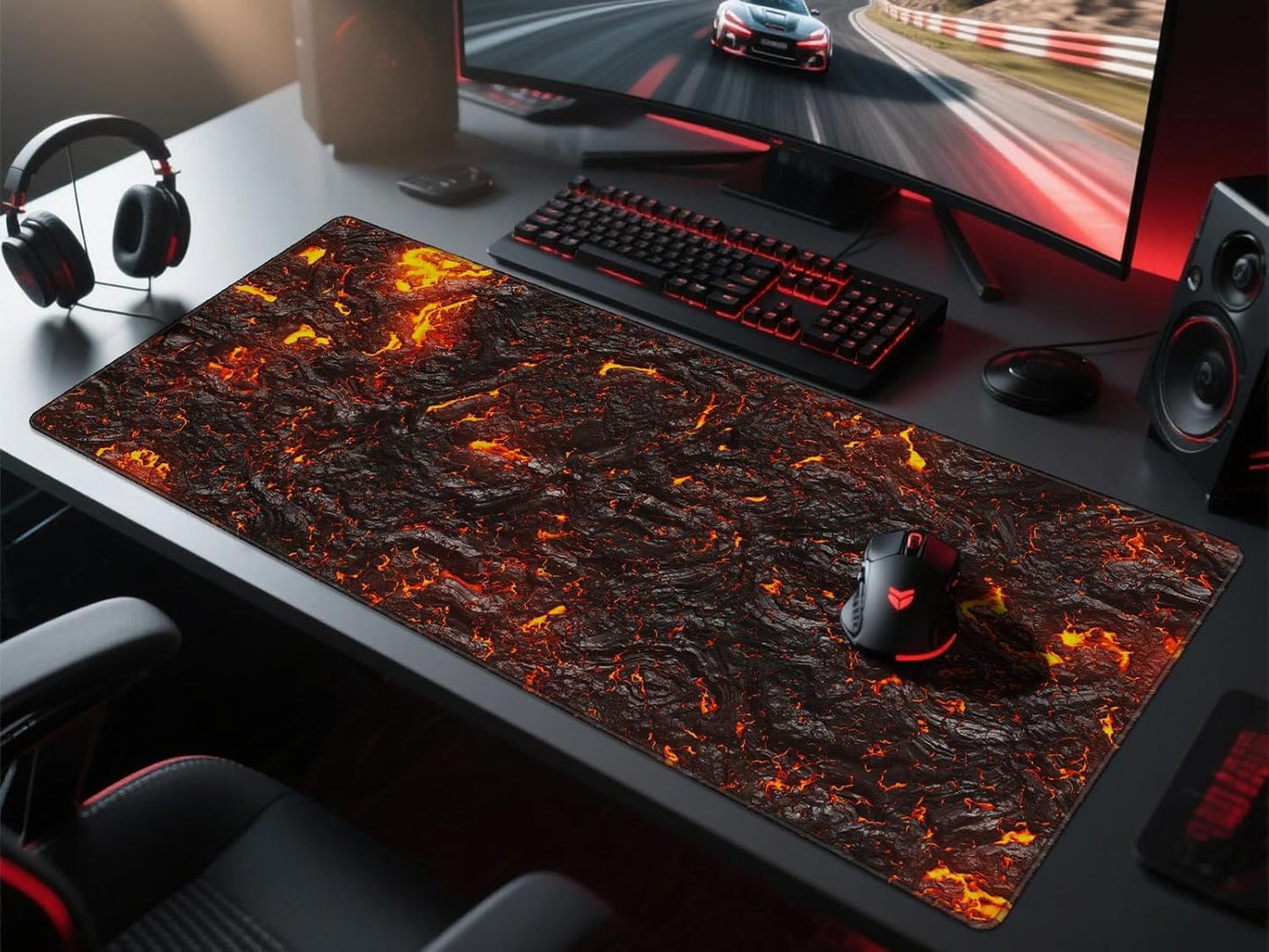 JIALONG Large Gaming Mouse Pad with Non-Slip Rubber Base - XXL Extended Desk Mat for Gaming, Office, and Home - 35.4x15.7 Inches