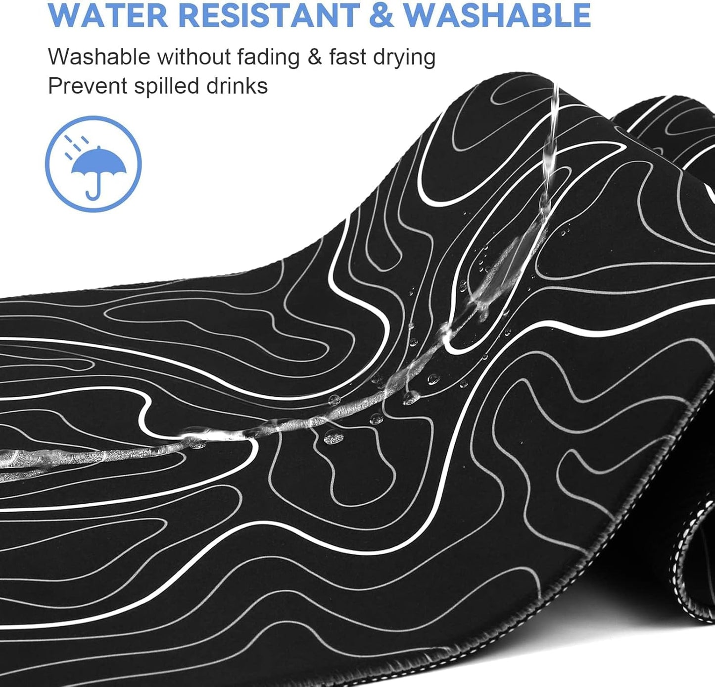 Large Mouse Pad for Desk - Gaming Mouse Pad with Non-Slip Base Stitched Edges, Mousepad for Keyboard and Mouse