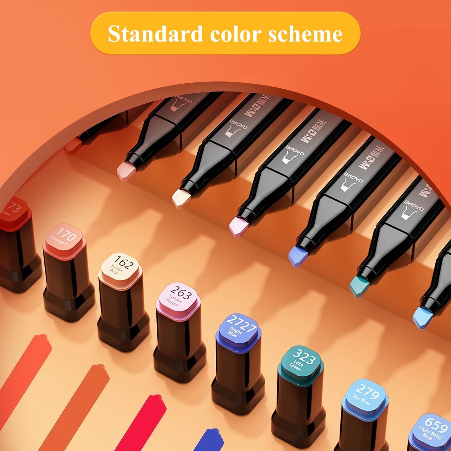 M&G 80 Colors Dual Tip Art Markers, Alcohol Art Markers set, for Adult Coloring Books, Drawing, Sketching, Doodling, Art Projects, School Supplies, Chisel & Fine Tip, Black Penholder