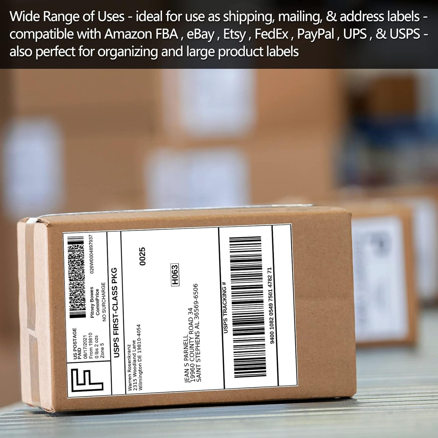 10000 Half Sheet Laser/Ink Jet Shipping Label 5-1/2" X 8-1/2" Blank White Labels(10000 Labels)