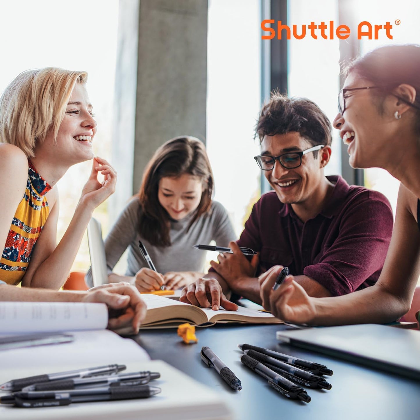 Shuttle Art Black Gel Pens, 70 Pack Retractable Medium Point Rollerball Gel Ink Pens Smooth Writing with Comfortable Grip for Office School Home Work