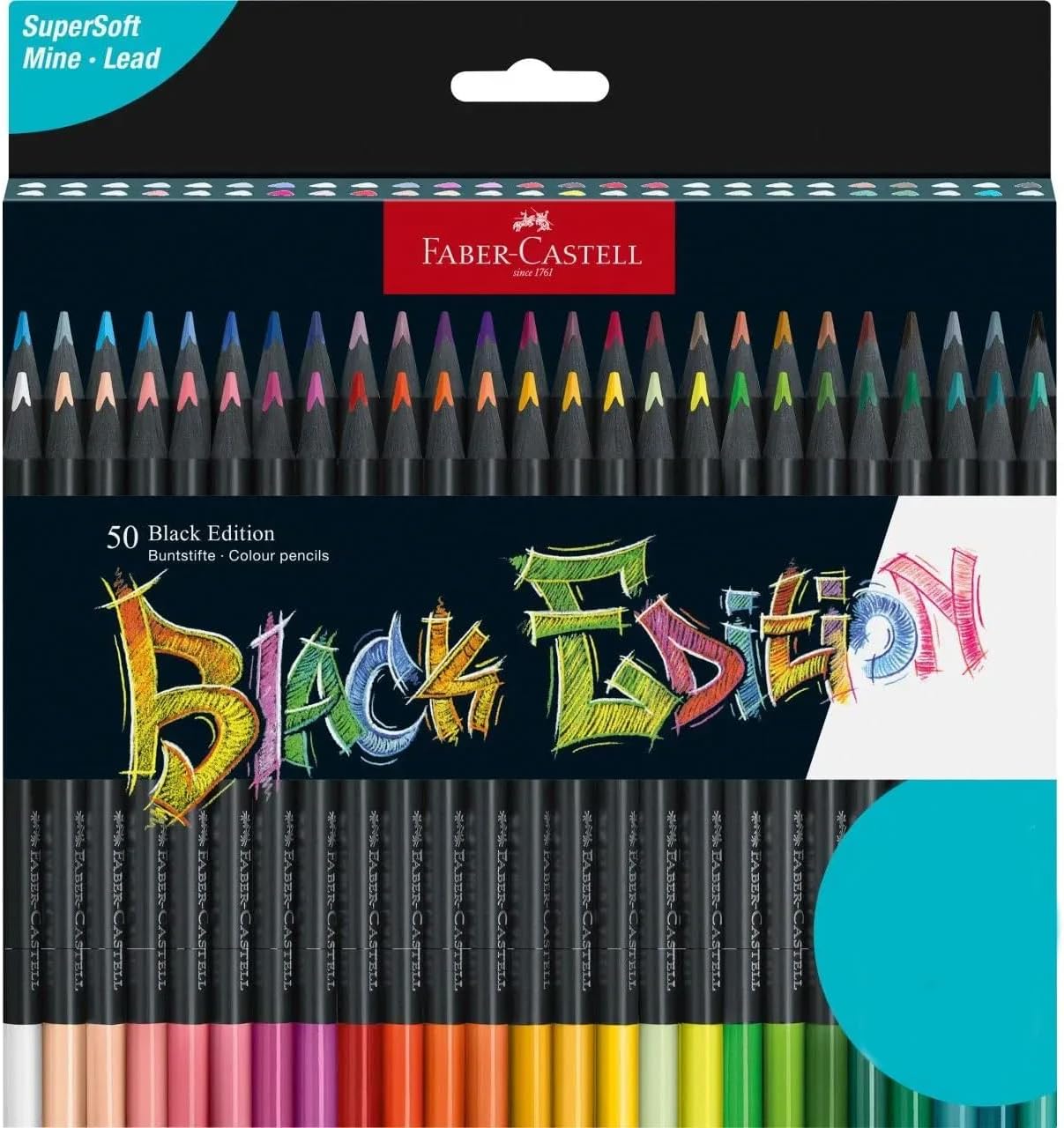 Faber-Castell Black Edition Colored Pencils: 50 Classic