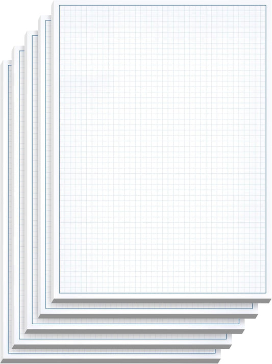 Graph Paper Pad for Blueprint Drawings, Drafting, Engineering Drawing, and Planning - Graph Paper 11x17 Blueprint Quadrille Grid Paper Pads with Blue Lines, High Brightness 50 Sheets (5-Pack)