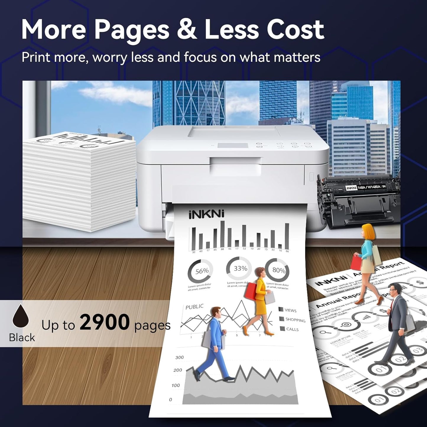 148A Toner Cartridge Black with Chip - Compatible Replacement for HP 148A 148X W1480A W1480X for HP Laserjet Pro MFP 4101fdw 4001dn 4001n 4101fdn 4001dw Printer High Yield for Office Work - 2 Pack