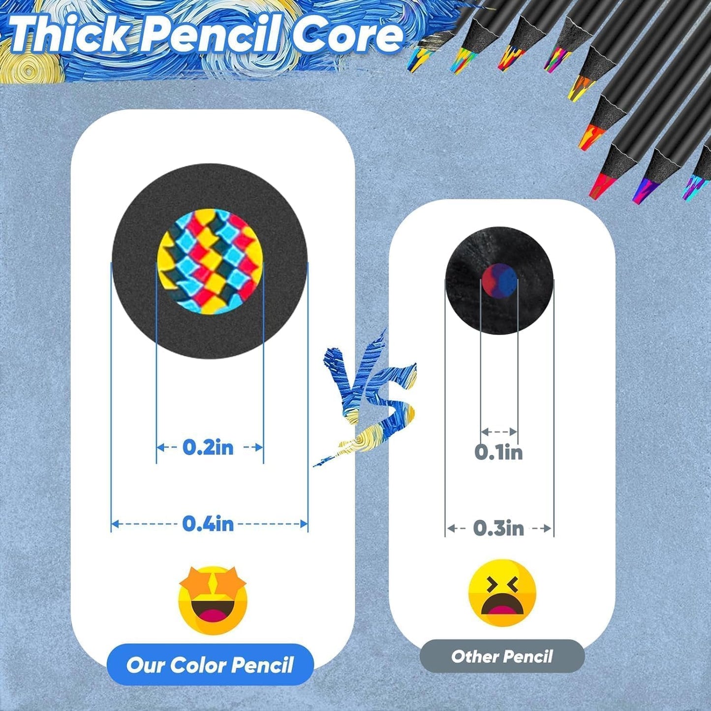 16 Pack Rainbow Pencils, Birthday Party Favor Bags, Art Supplies for Drawing, Coloring, Gifts for 4-12 Year Old Girl Kids, Graduation Gifts for Kids Teens