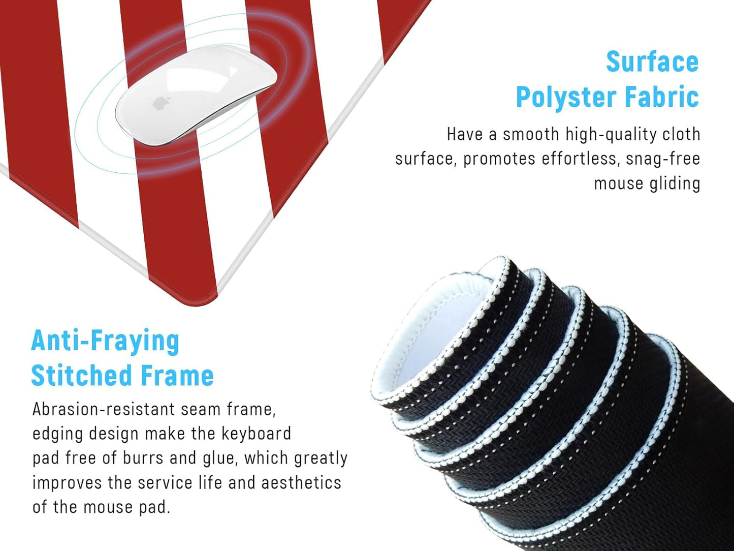 JIALONG Large Gaming Mouse Pad, XXL Desk Mat, Durable Extended Mousepad with Stitched Edges, Non-Slip Base Keyboard Mat for Gamer, Office and Home - 35.4x15.7 Inches