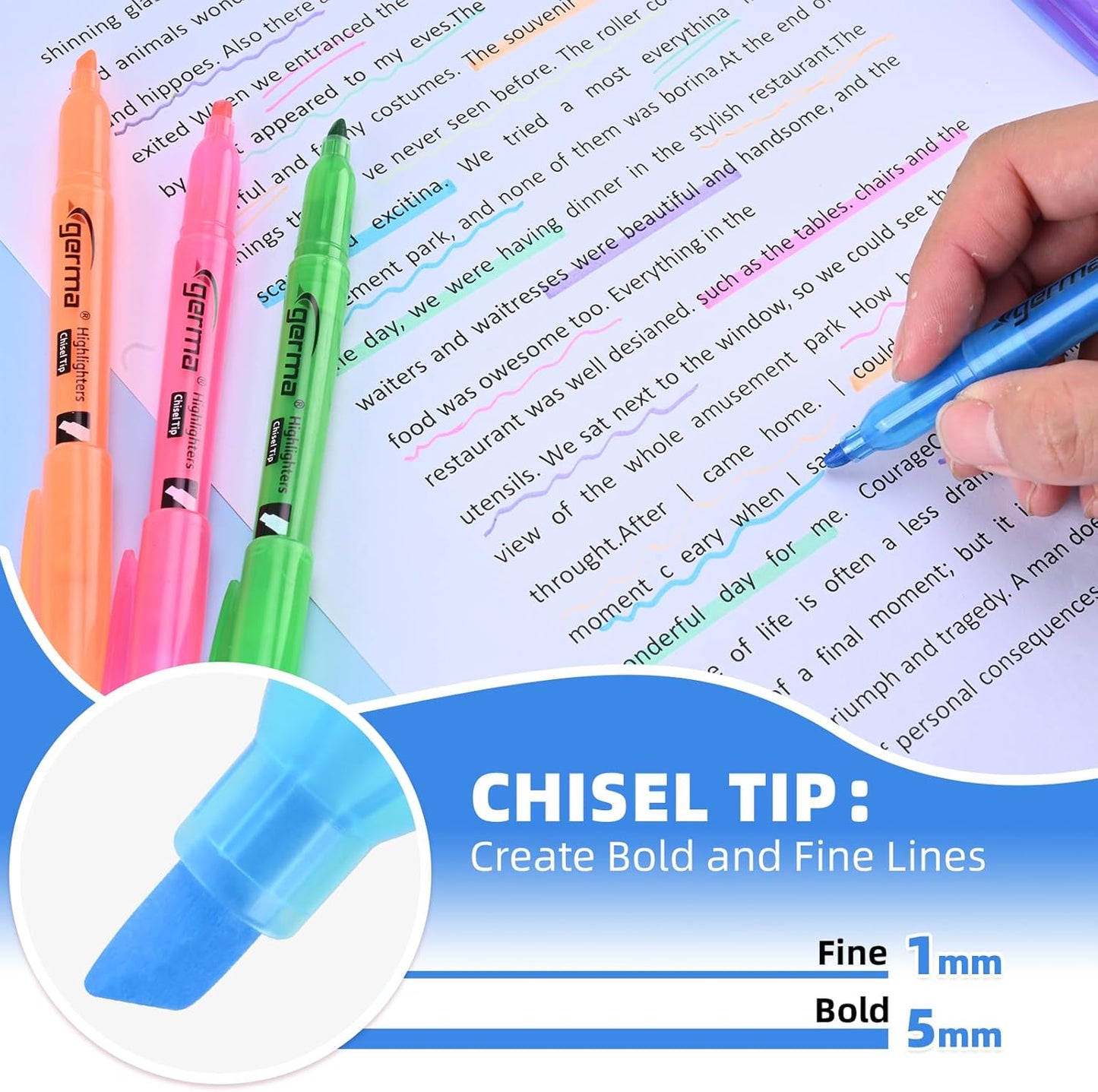 Assorted Colors Fluorescent Highlighters, 36 Pack, Chisel Tip Colored Highlighter Bulk, Quickly Drying, Perfect for Students Kids Adults Classroom, School, Office, Bible Study