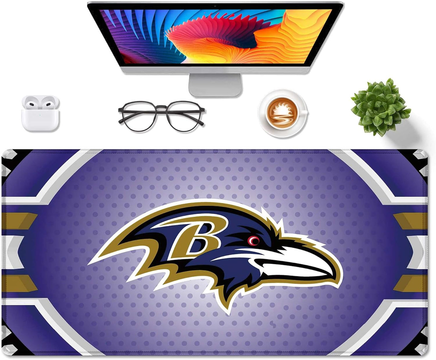 Large Mouse Pad Desk Mat for Home Office, Gaming Mousepad Extended Desk pad - Computer Keyboard Mouse Mat with Non-Slip Base and Stitched Edge Office Desk Organizers and Accessories