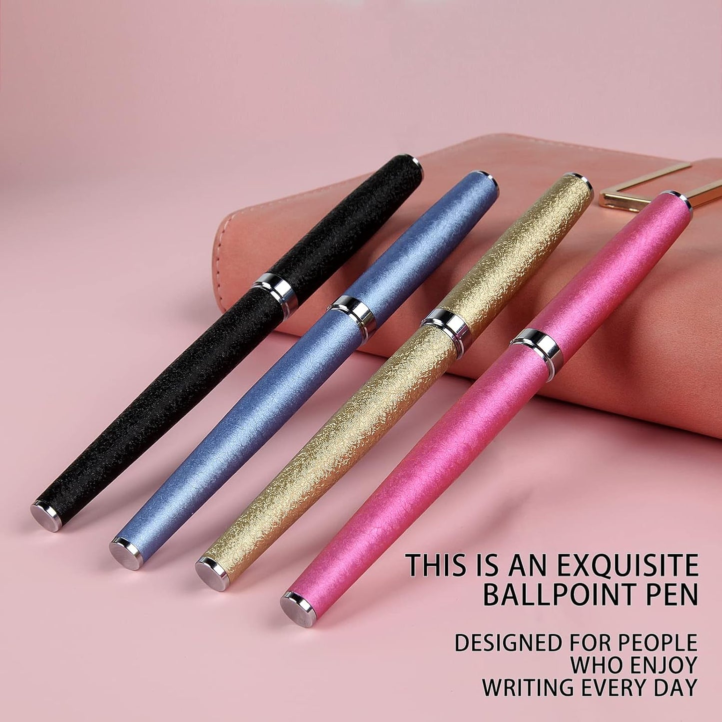 Nice pens,luxury pen with cace,fancy pens Ballpoint Pen Smooth writing experience stylish design effortless writing executive pen-Gift Box with 0.5mm Black Extra 2 Refill (Blue)