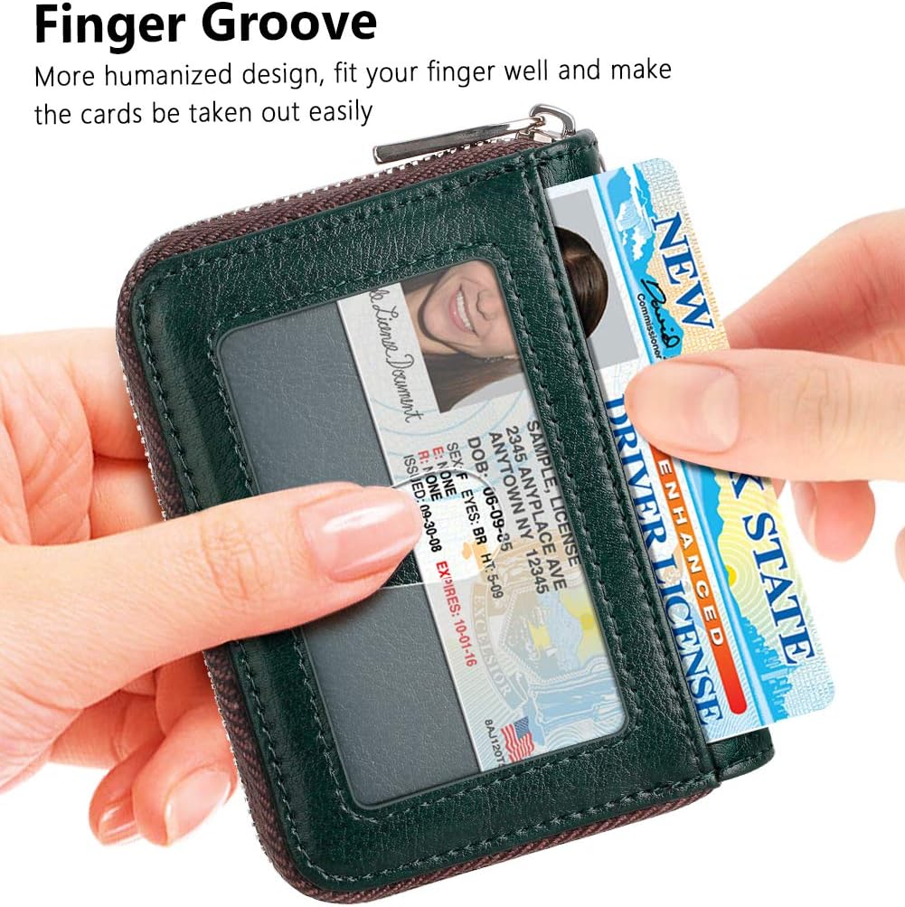 FurArt Zipper Wallet Women, RFID Blocking Credit Card Wallet, Business Card Holder, Compact Size KeyChain Wallet