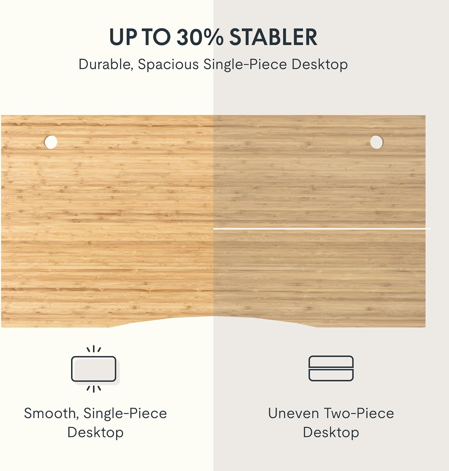 FLEXISPOT EN2 Whole-Piece Bamboo Standing Desk Clamp Power Strip, 55 x 28 Electric Stand Up Height Adjustable Desk with Cable Management (Grey Frame + 55" Bamboo Top, 2 Packages)