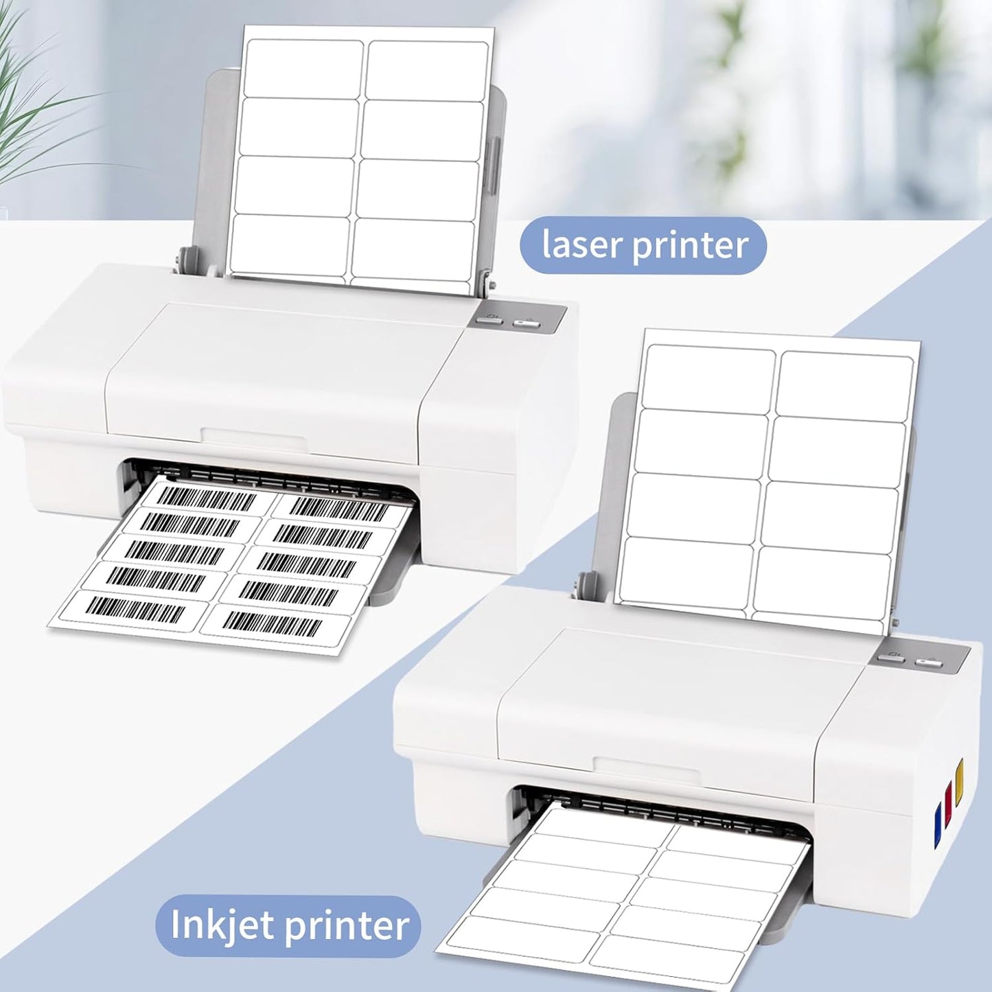 2" x 4" Address Labels Sticker Paper for Laser/Ink Jet Printer mailing Labels 8.5"×11" White