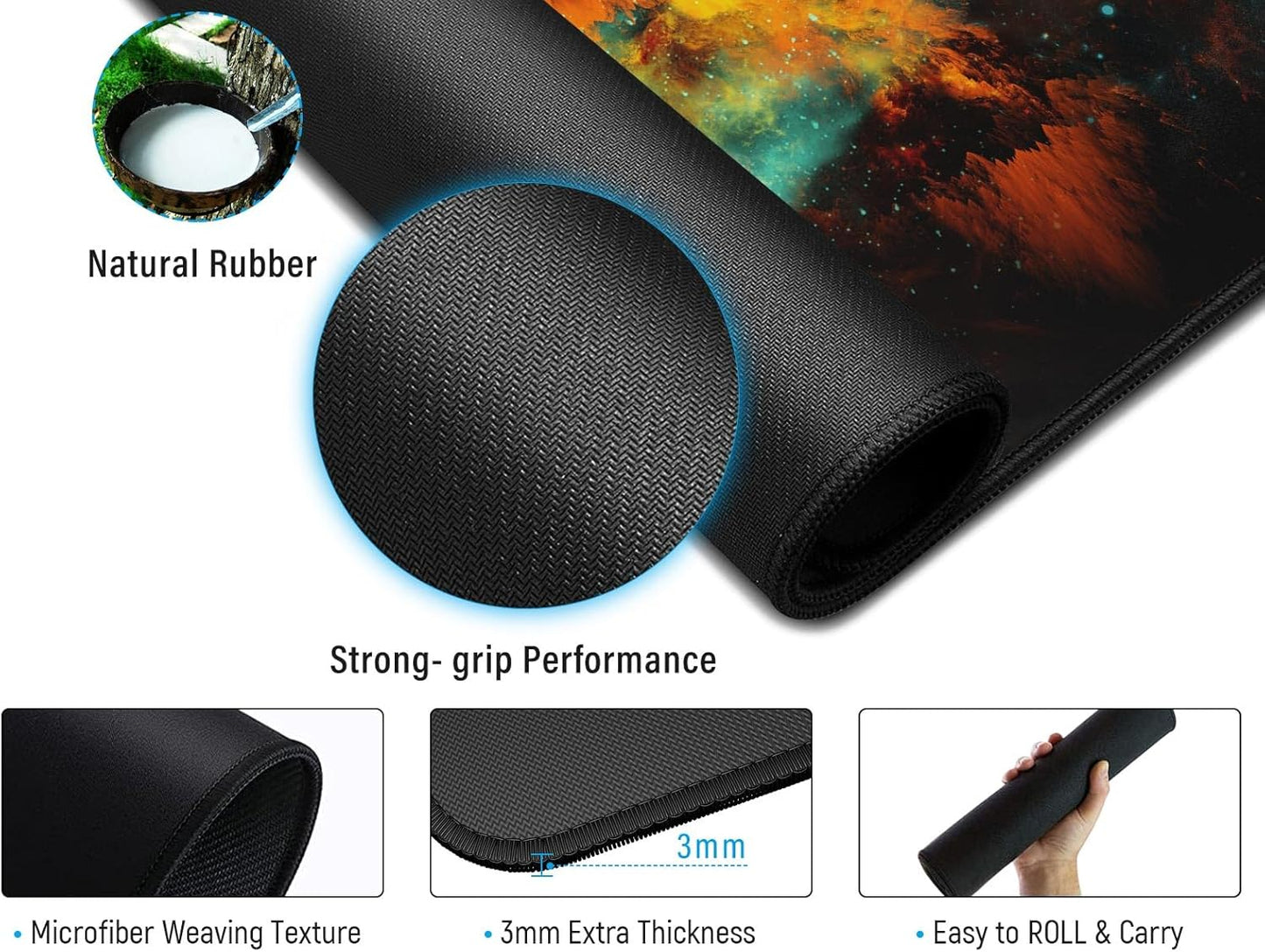 JIALONG Gaming Mouse Pad Desk Mouse Mat Large Size 35.4 x15.7inches Comfortable XXL Mousepad for Work Gaming Office Home