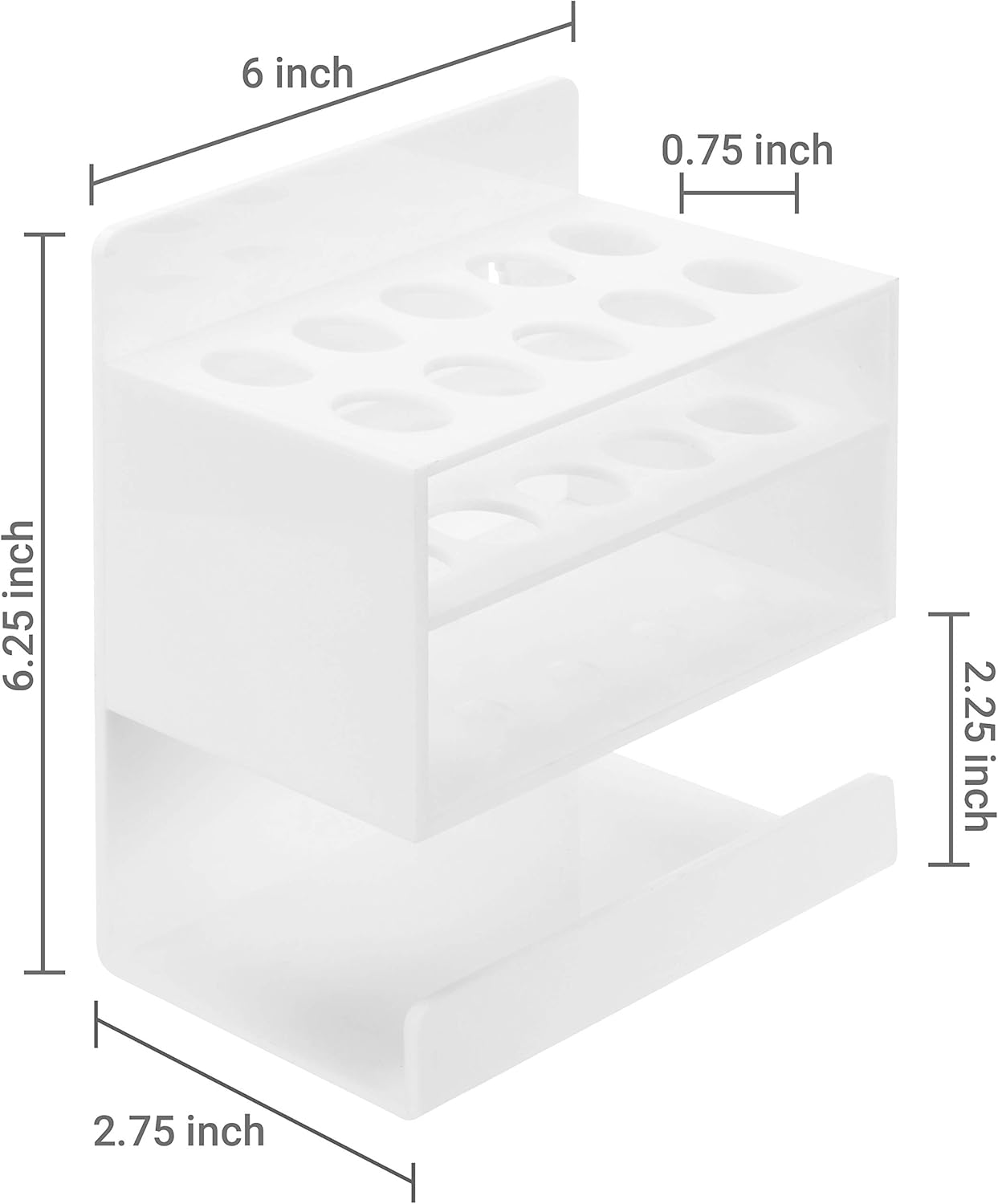 MyGift Dry Erase Marker Holder 10 Slots Whiteboard Marker Holder For Wall Dry Erase Eraser Holder Wall Mount White