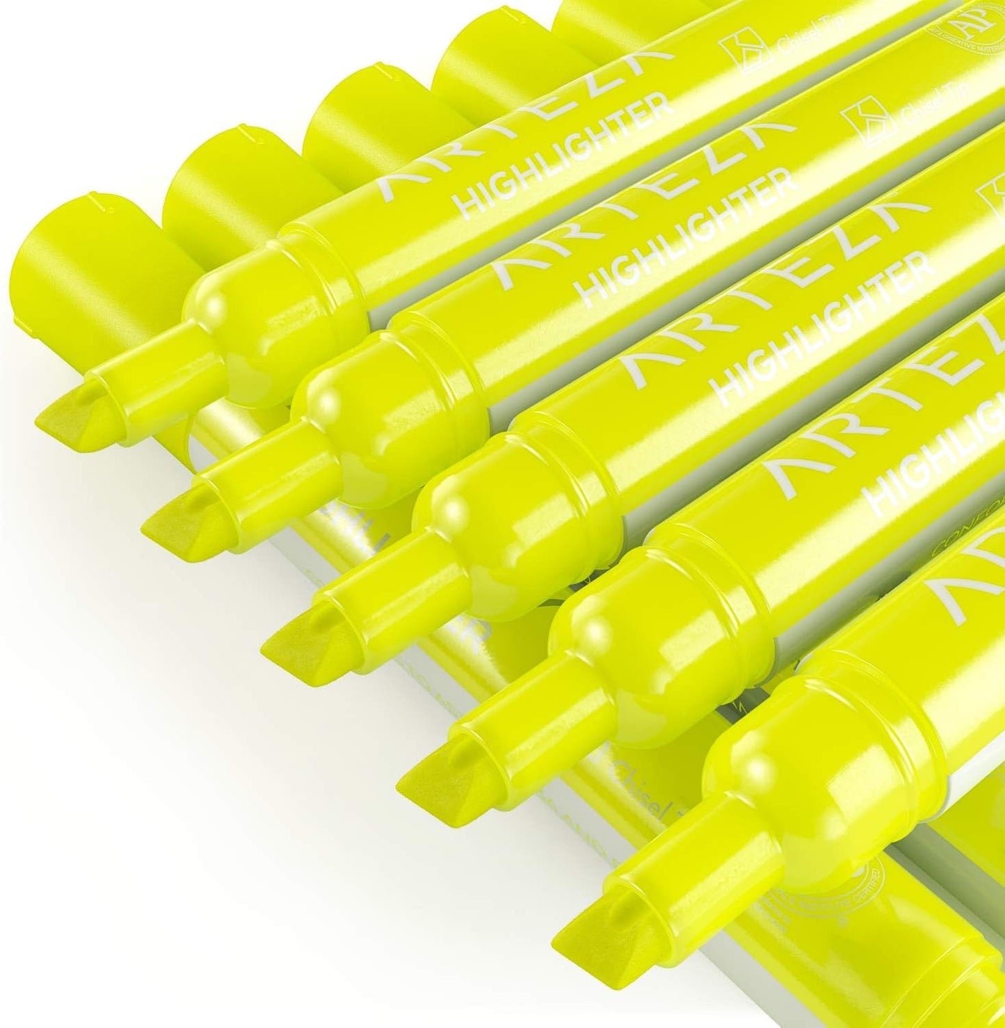 ARTEZA Yellow Highlighters in Bulk, Pack of 64, Chisel Tip Markers