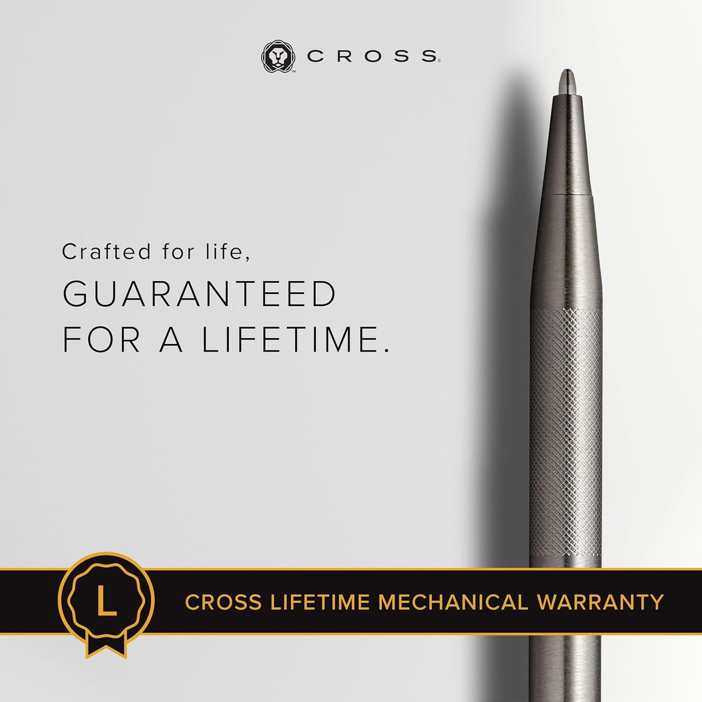 Cross Classic Century Refillable Ballpoint Pen Presented in a Luxury Gift Box - Medium Point, Black Ink, Titanium Gray Micro-knurl