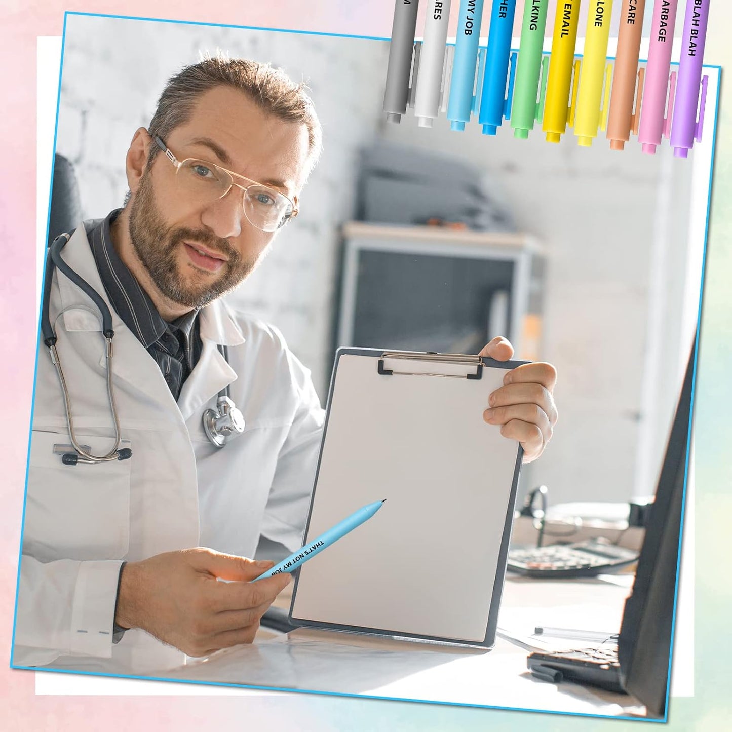 Epakh 50 Pcs Funny Pens Inspirational School Pens Bulk Positive Motivational Quotes on Ballpoint, Black Ink Pen for Adults Back to Schools Gift from Teacher(Interesting,Macaron Color)