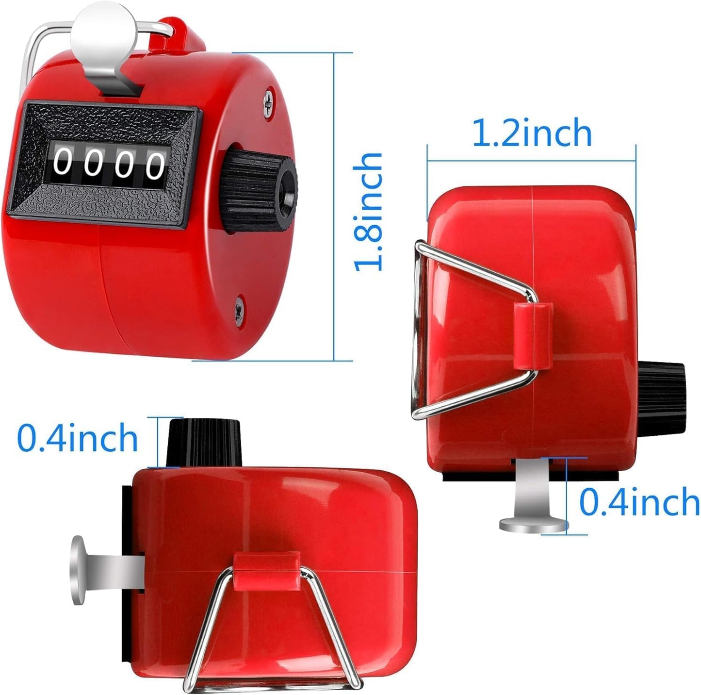 FEBSNOW Handheld Tally Counter Clicker 4 Digital Number Click Counter for School Event Golf Sports Office Stadium
